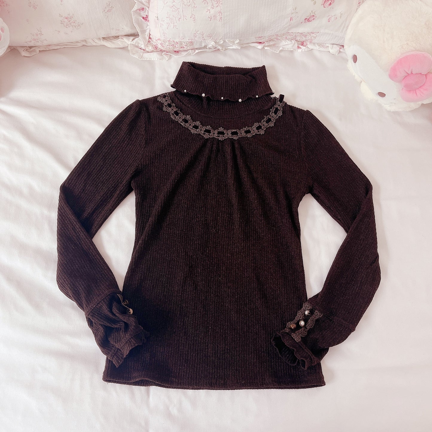 axes femme soft brown turtleneck