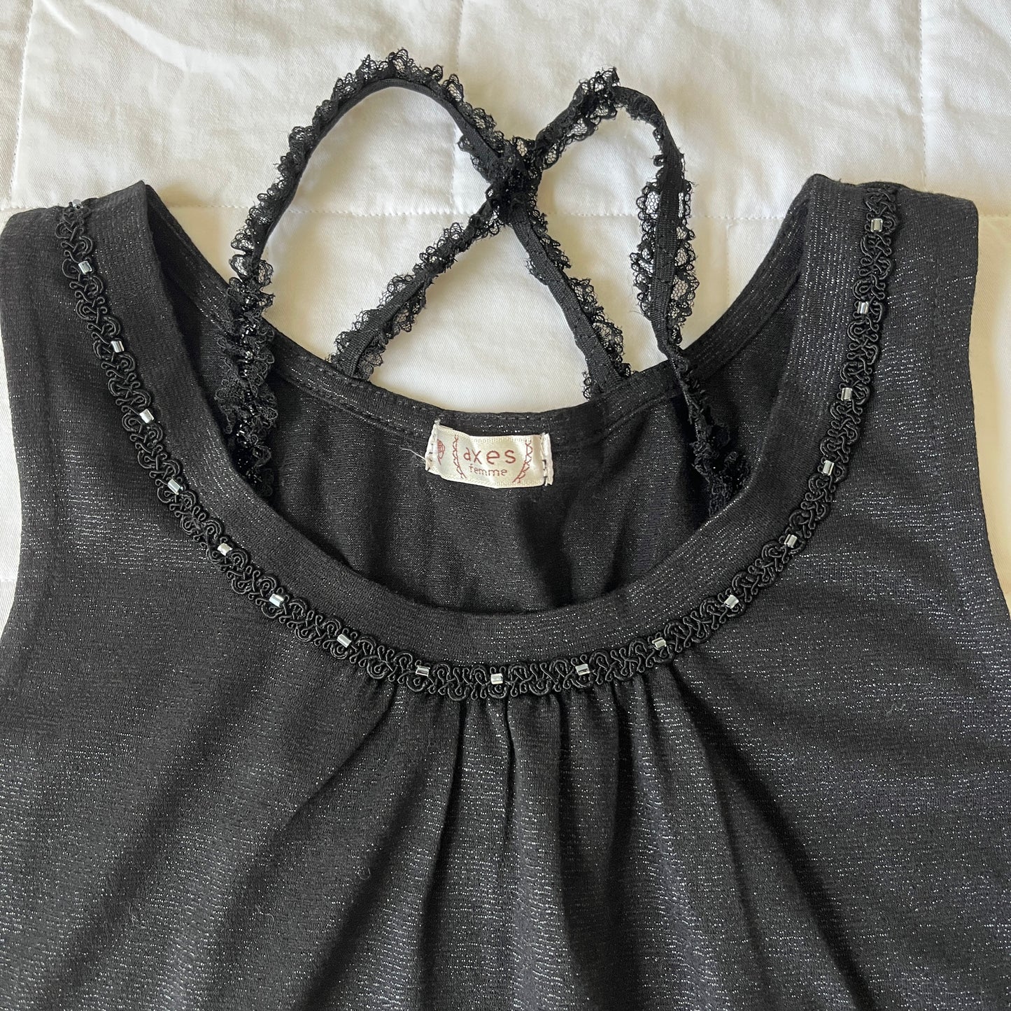 axes femme black halter neck camisole