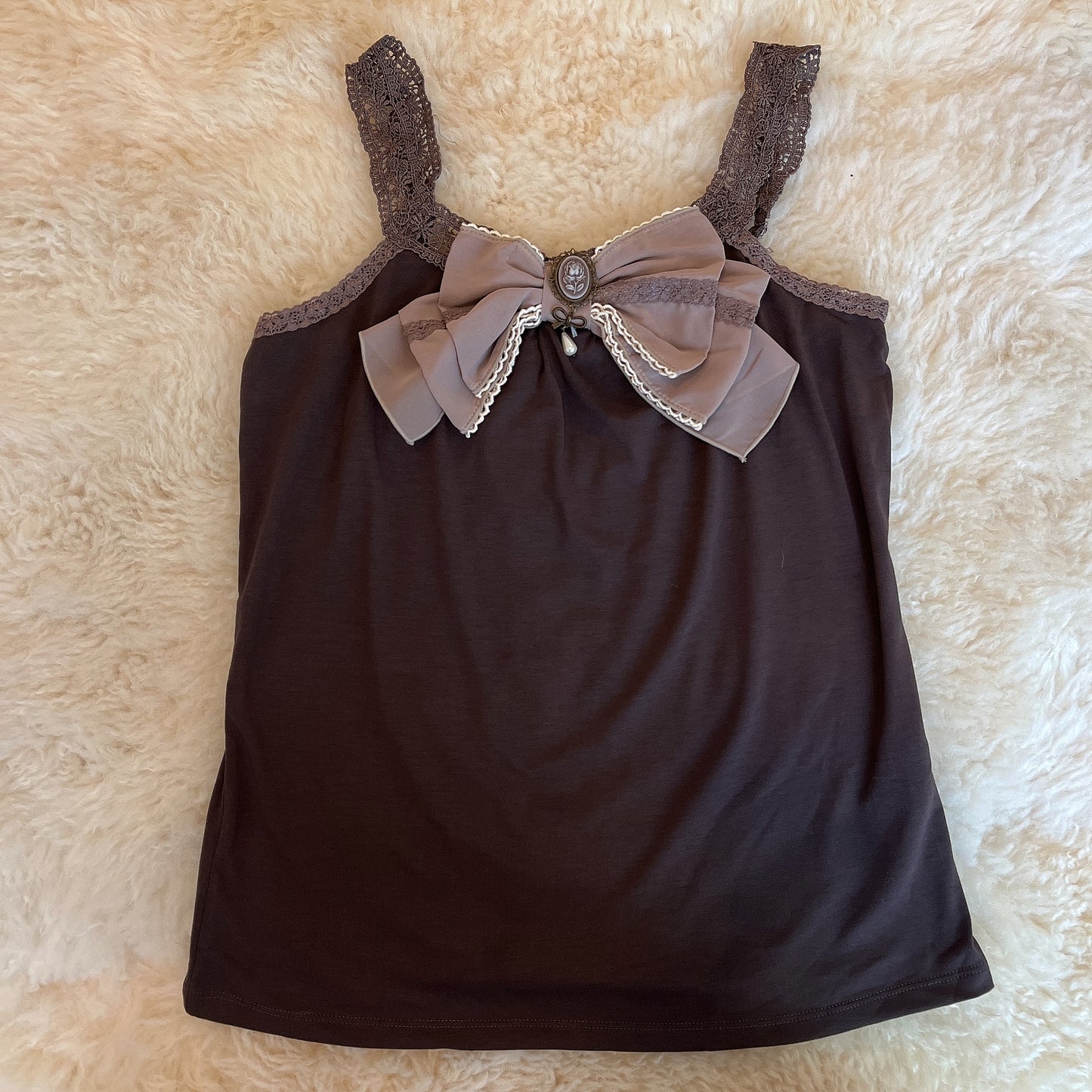 ribbon accent brown camisole