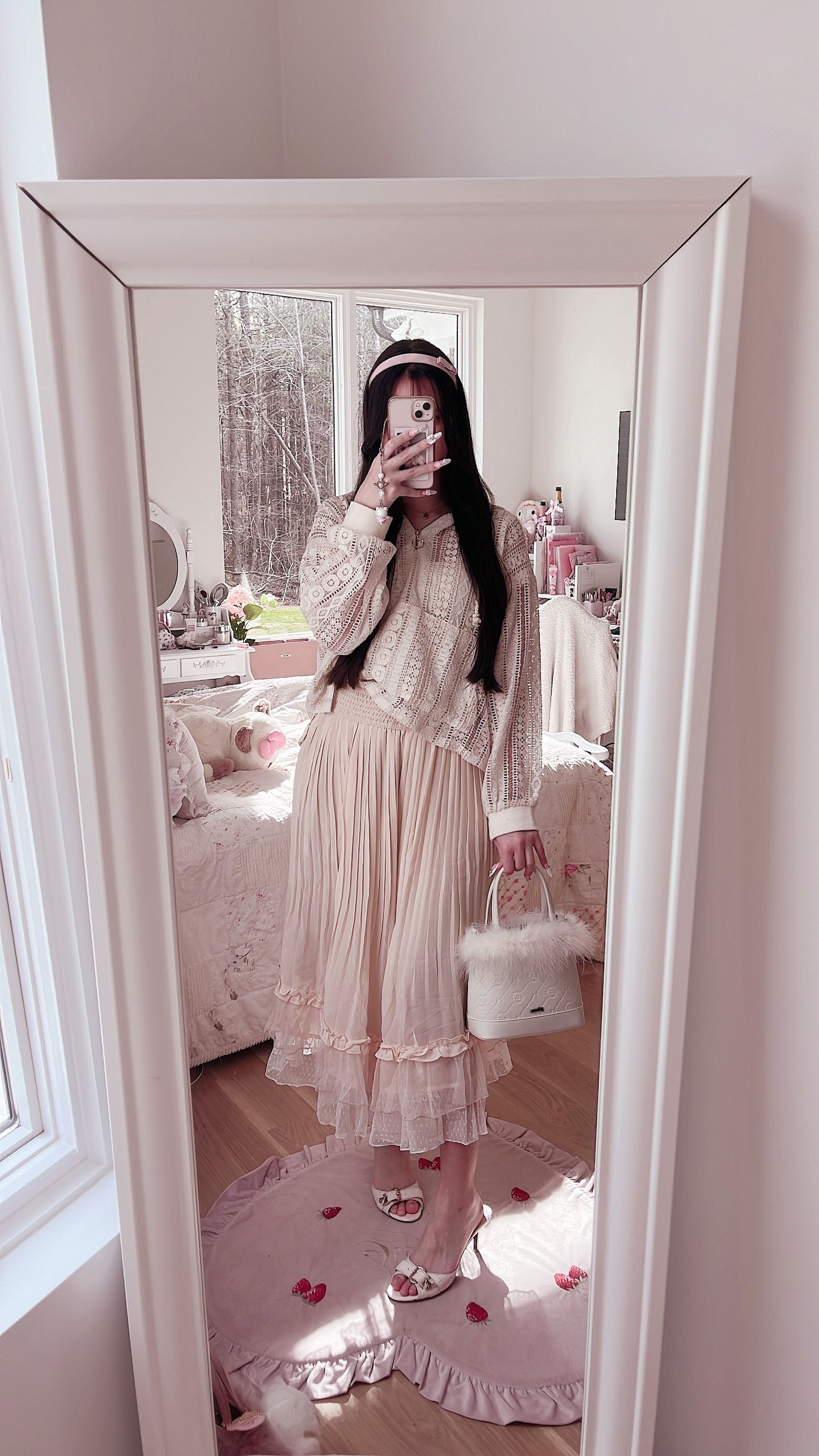 flouncy chiffon wide leg pants