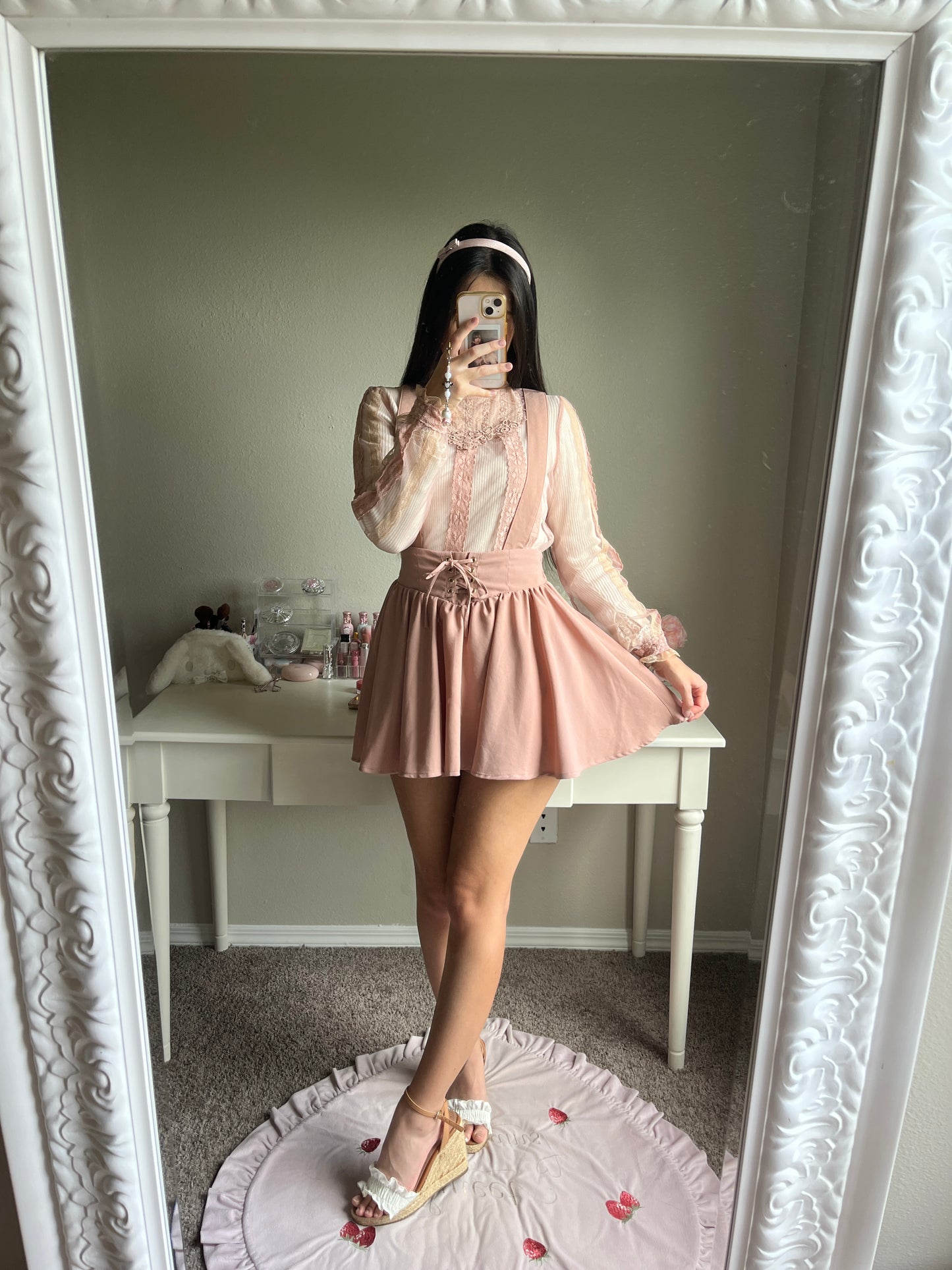 dusty pink sheer tulle blouse