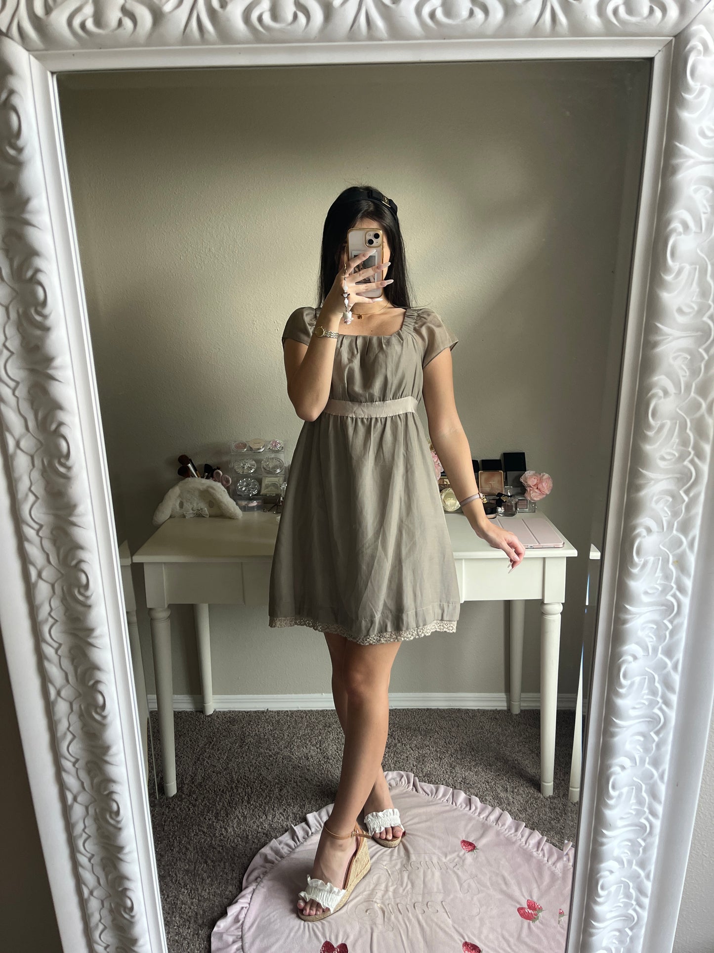 muted sage regency dress