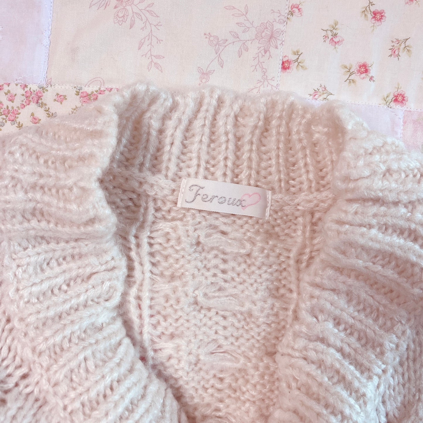 feroux cream cable knit sweater
