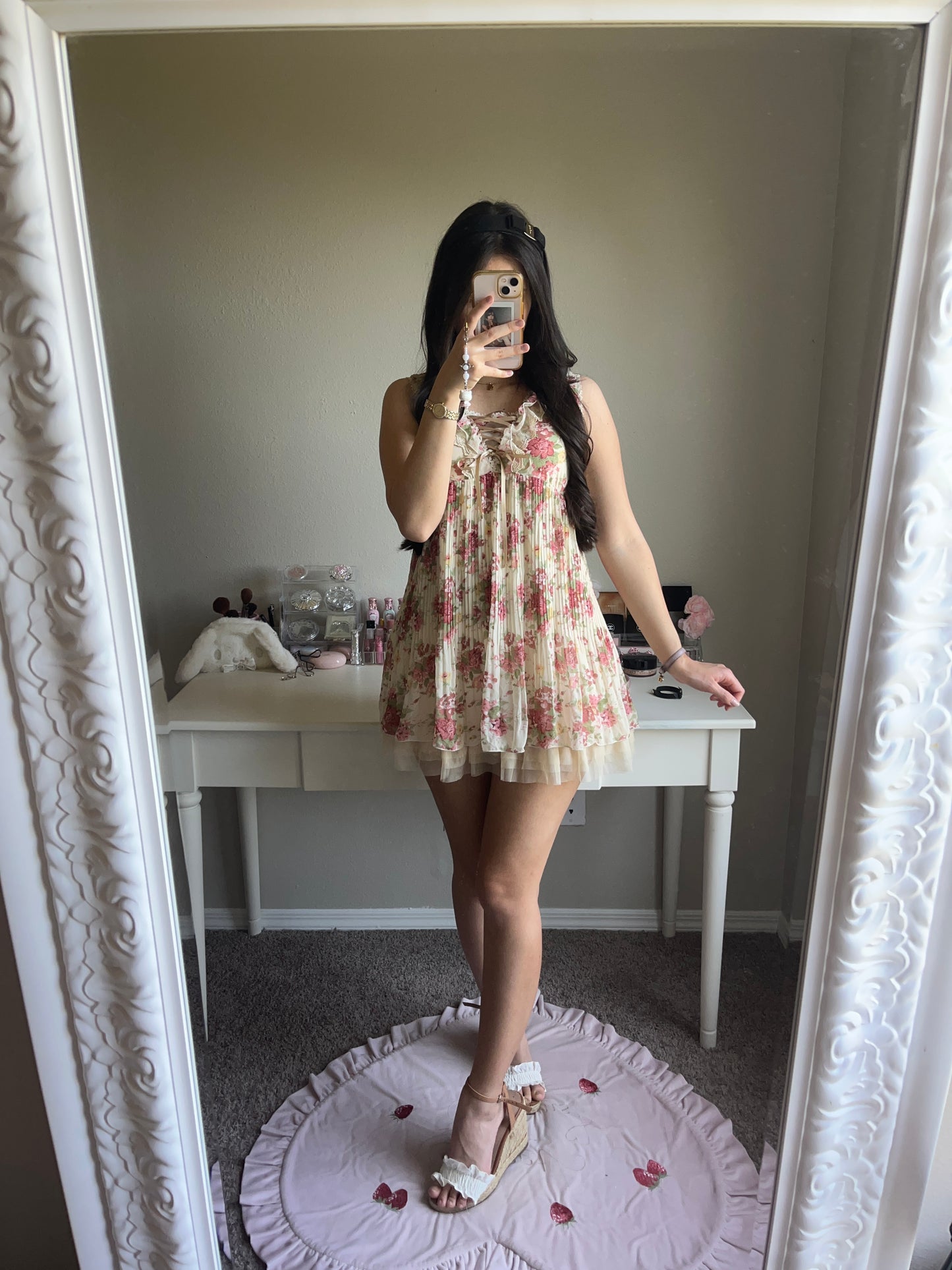 red floral tunic mini dress (restock)