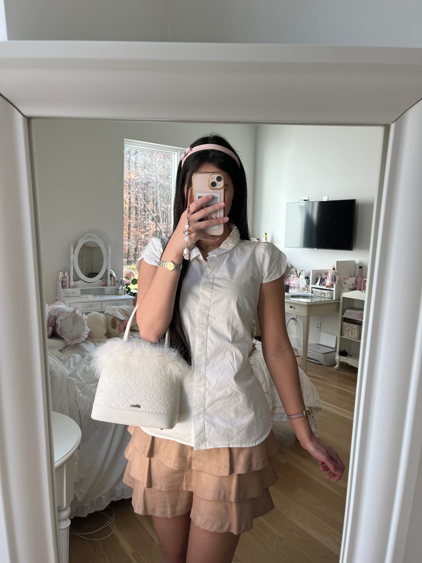 lace back button down