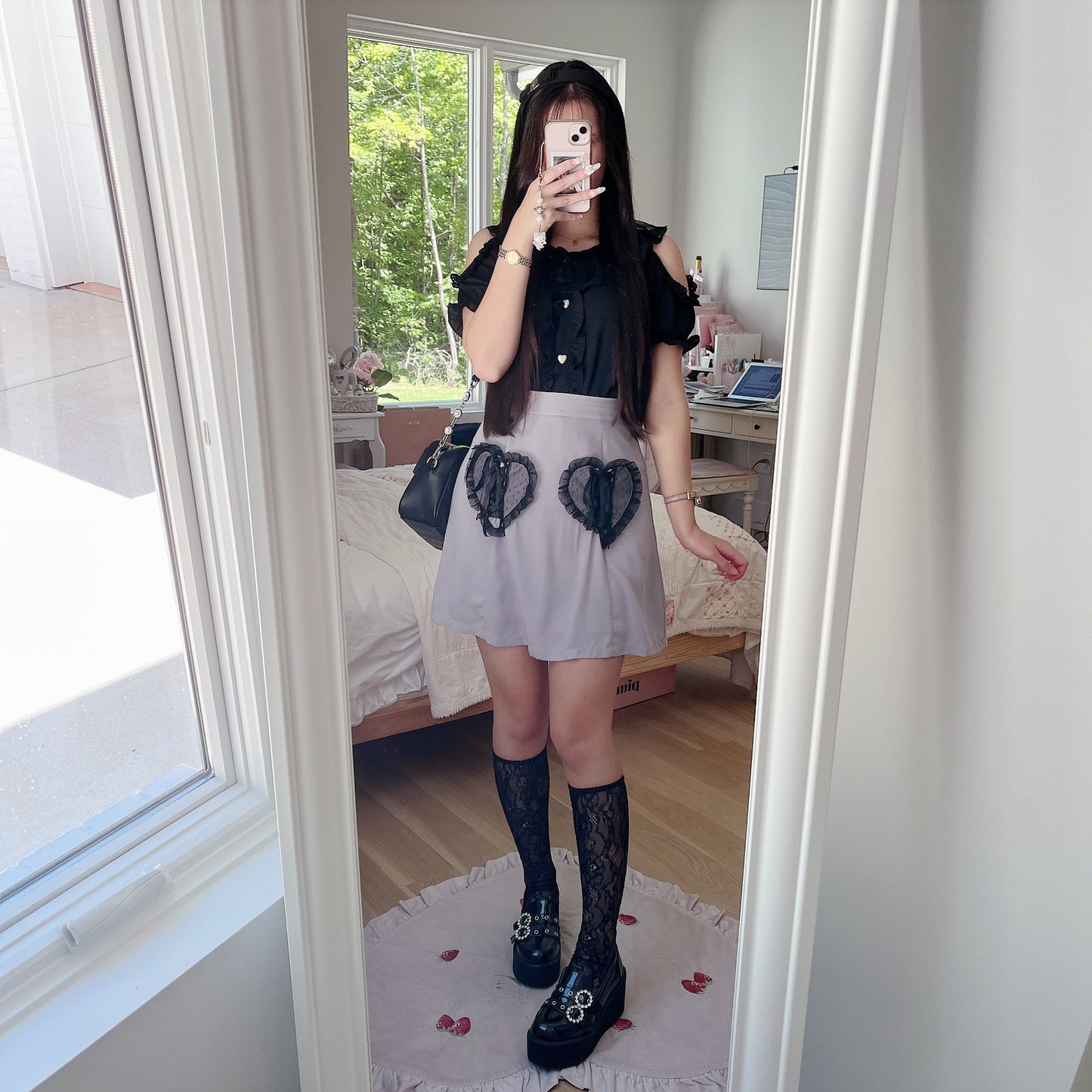 ank rouge black cold shoulder blouse