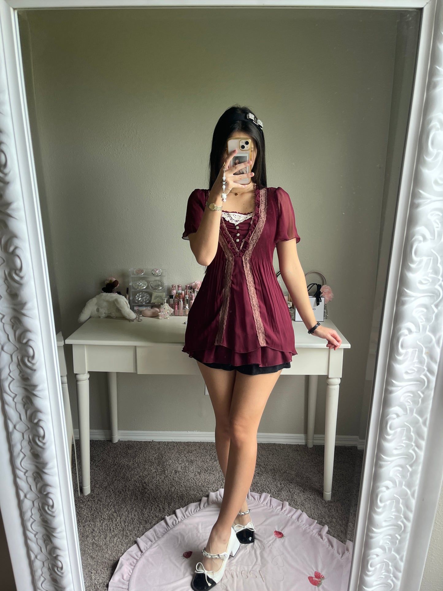 axes femme wine red tunic