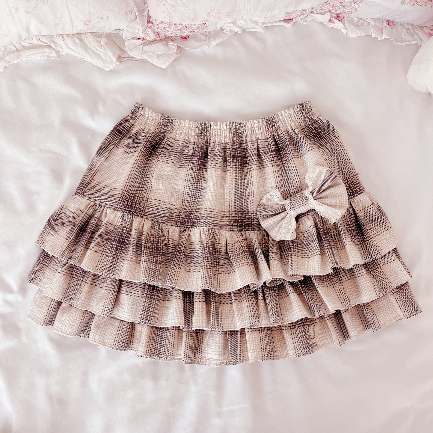 yamii sweet plaid skirt set