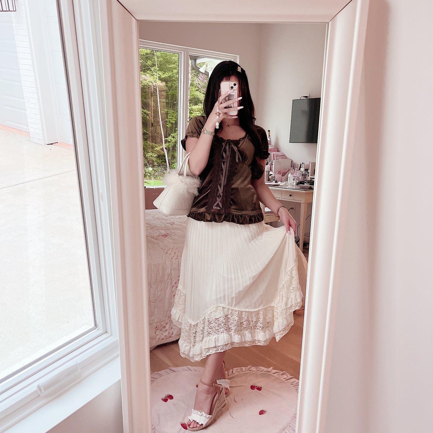 cream two-way cami dress