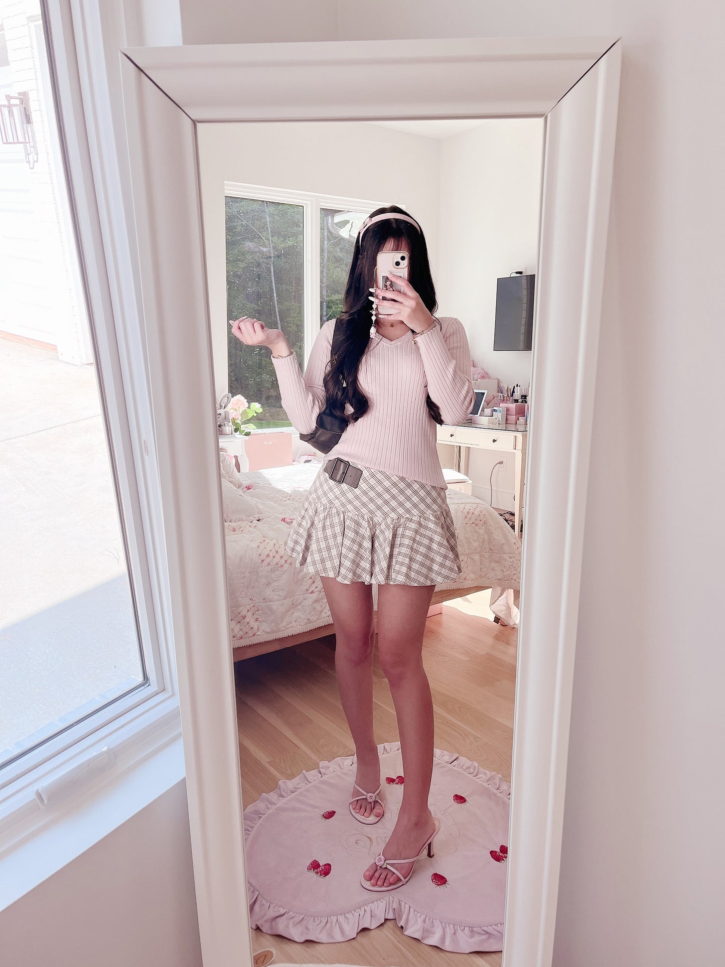 soft pink vneck sweater
