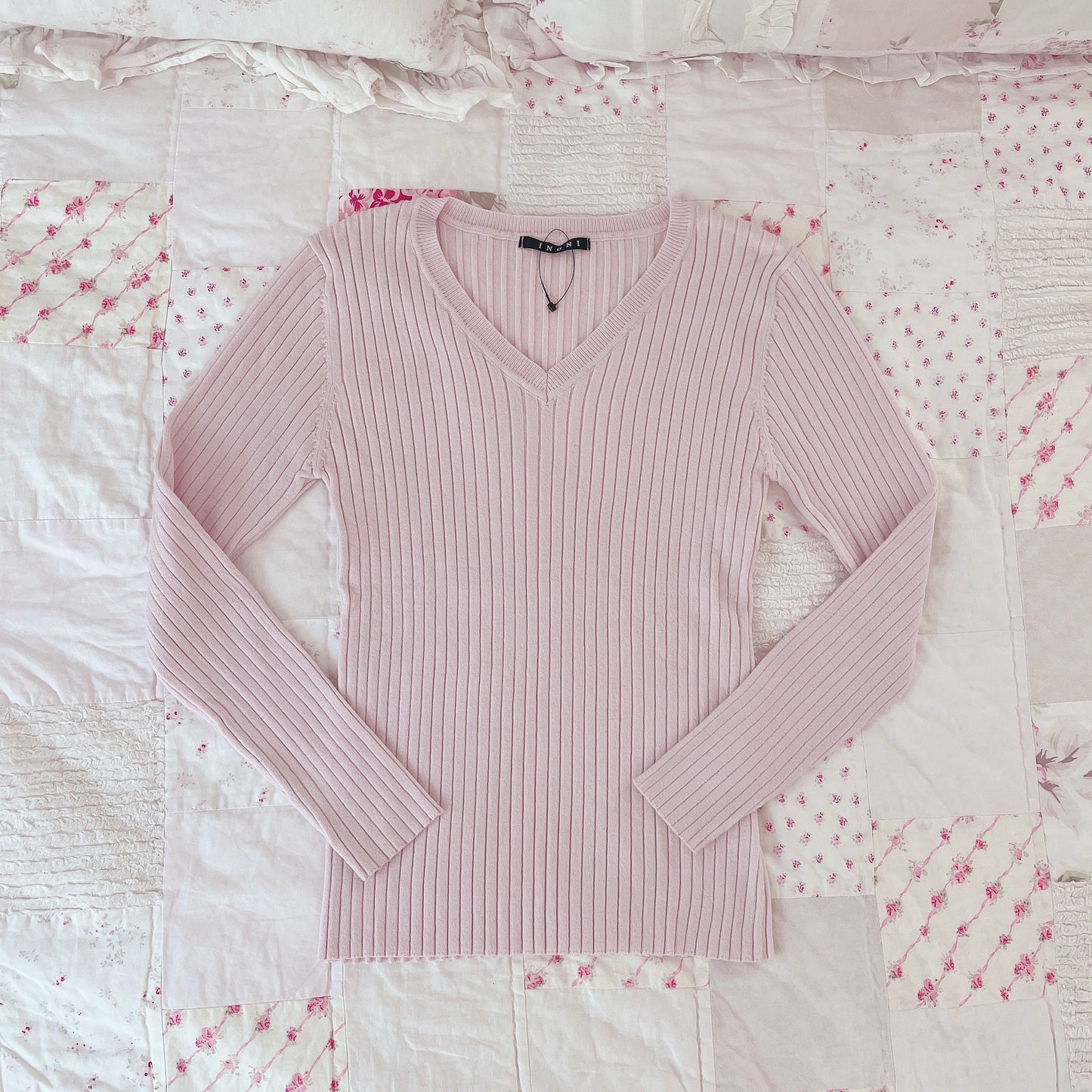 soft pink vneck sweater