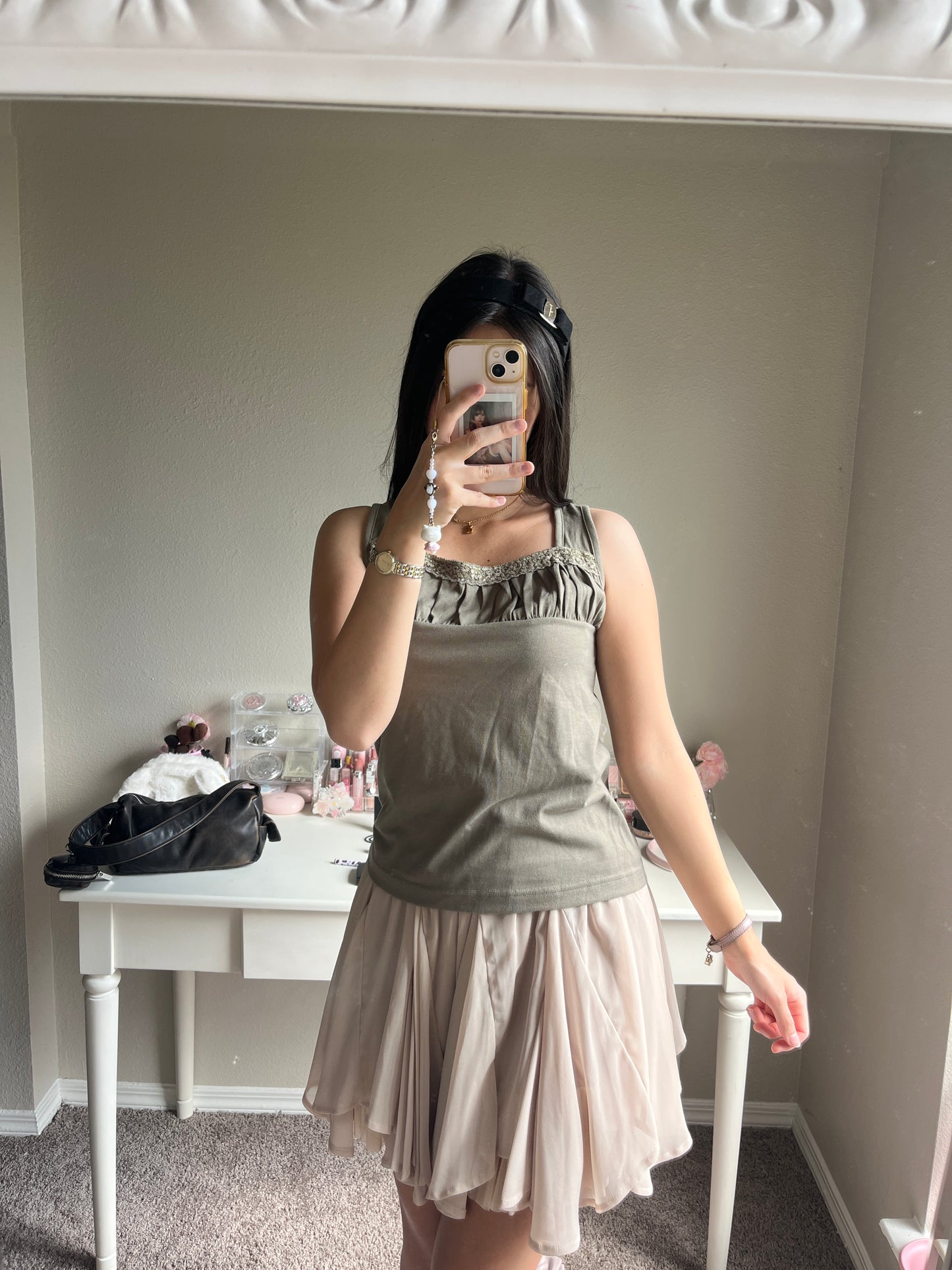 olive green tank top