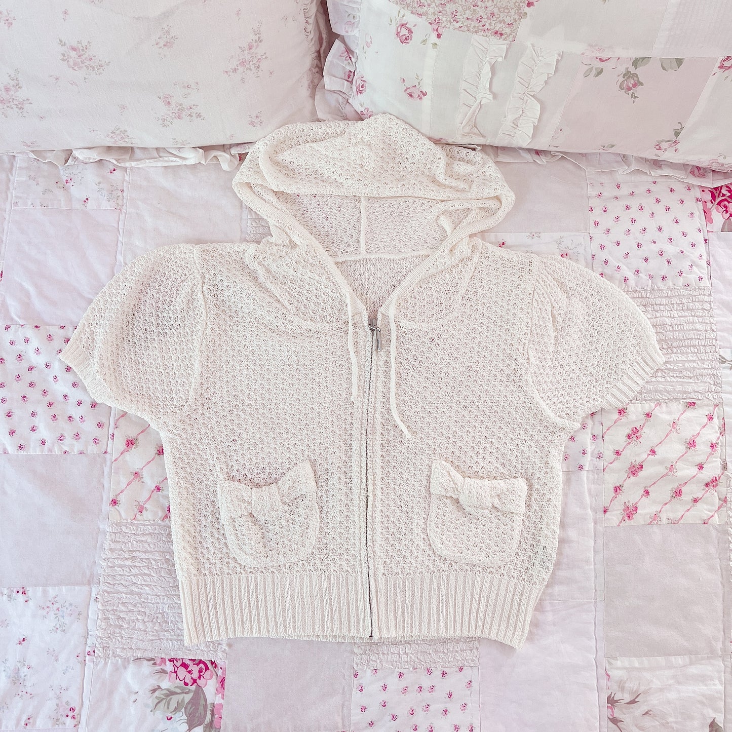 beige mini knit parka