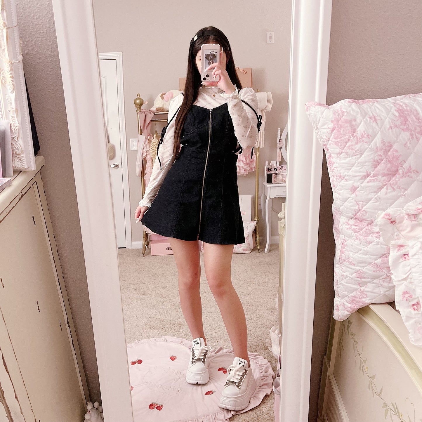 pium denim jsk and shirt set