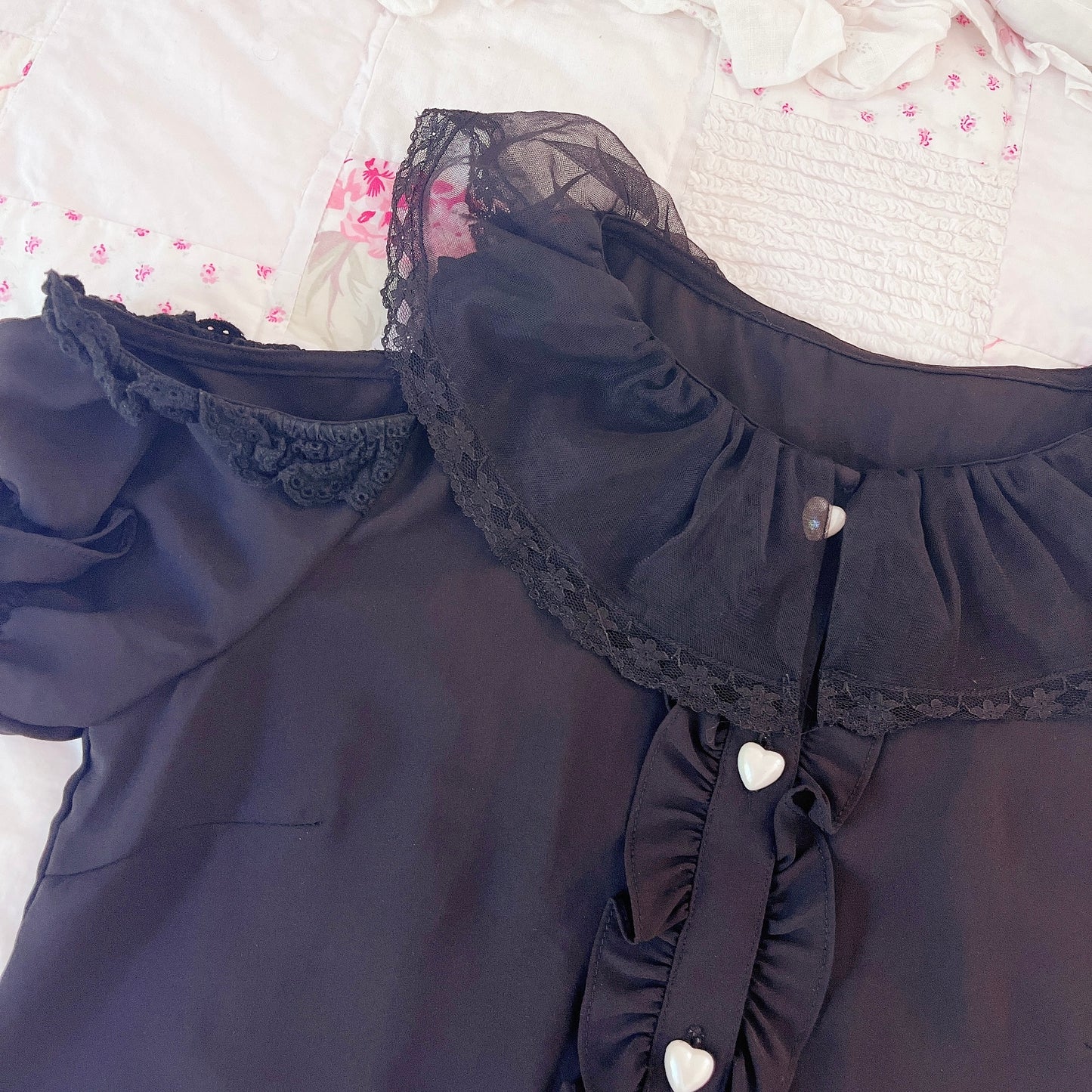 ank rouge black cold shoulder blouse