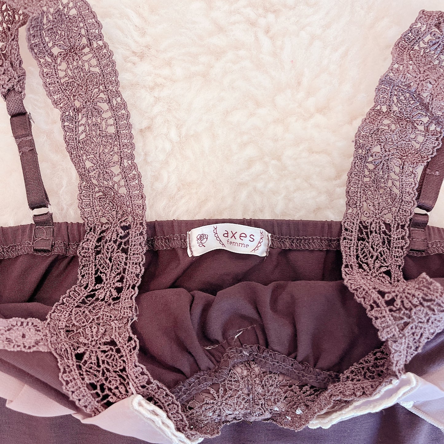 ribbon accent brown camisole