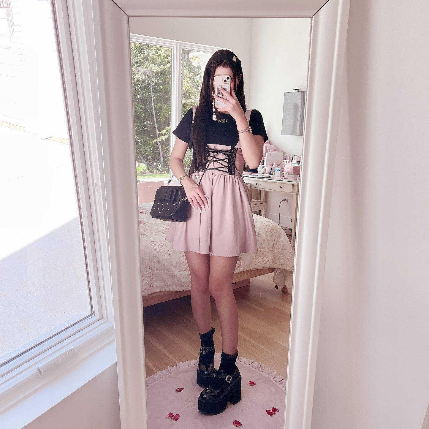ank rouge mauve lace up jsk