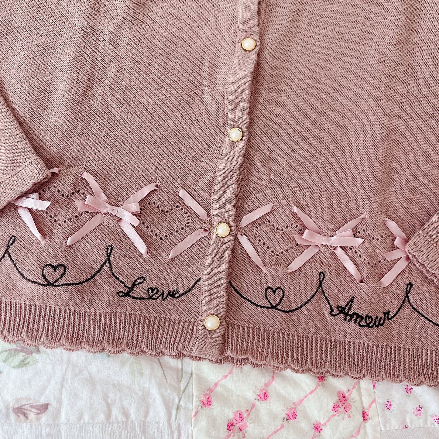 sweet ribbon accent cardigan