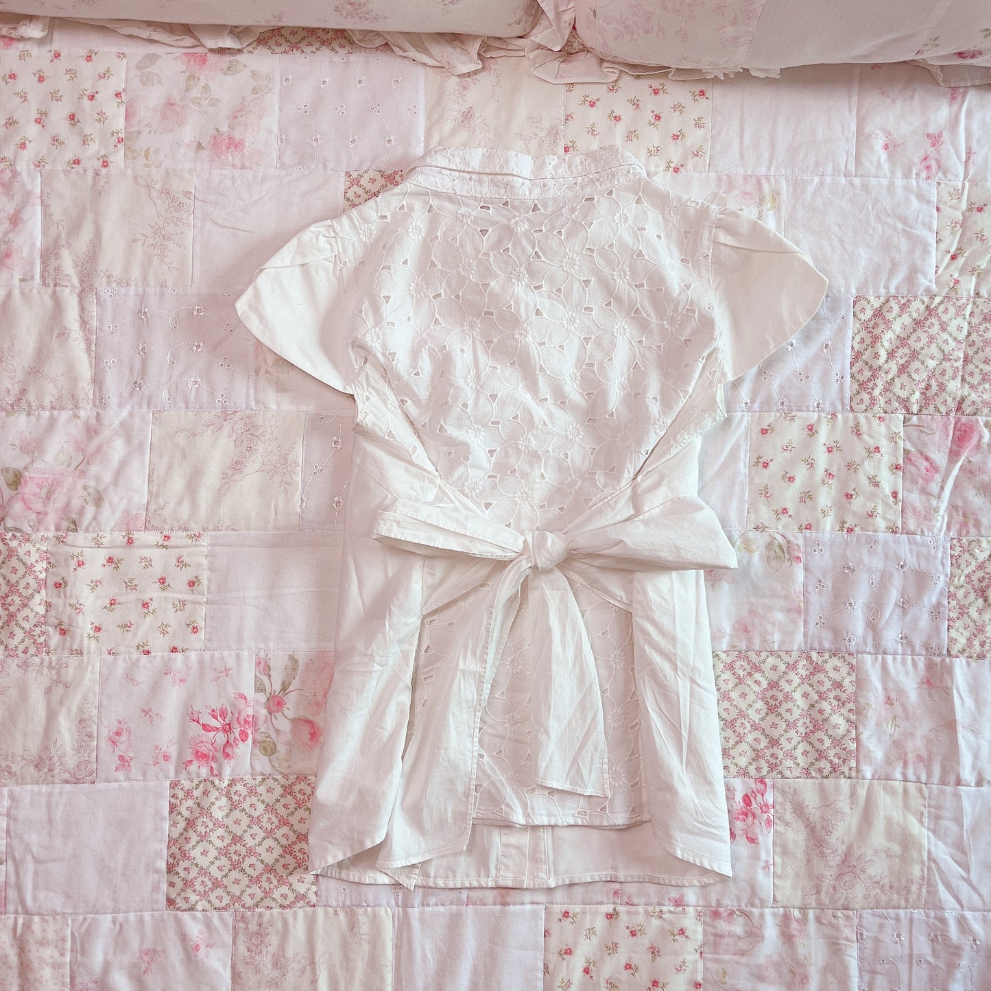 lace back button down