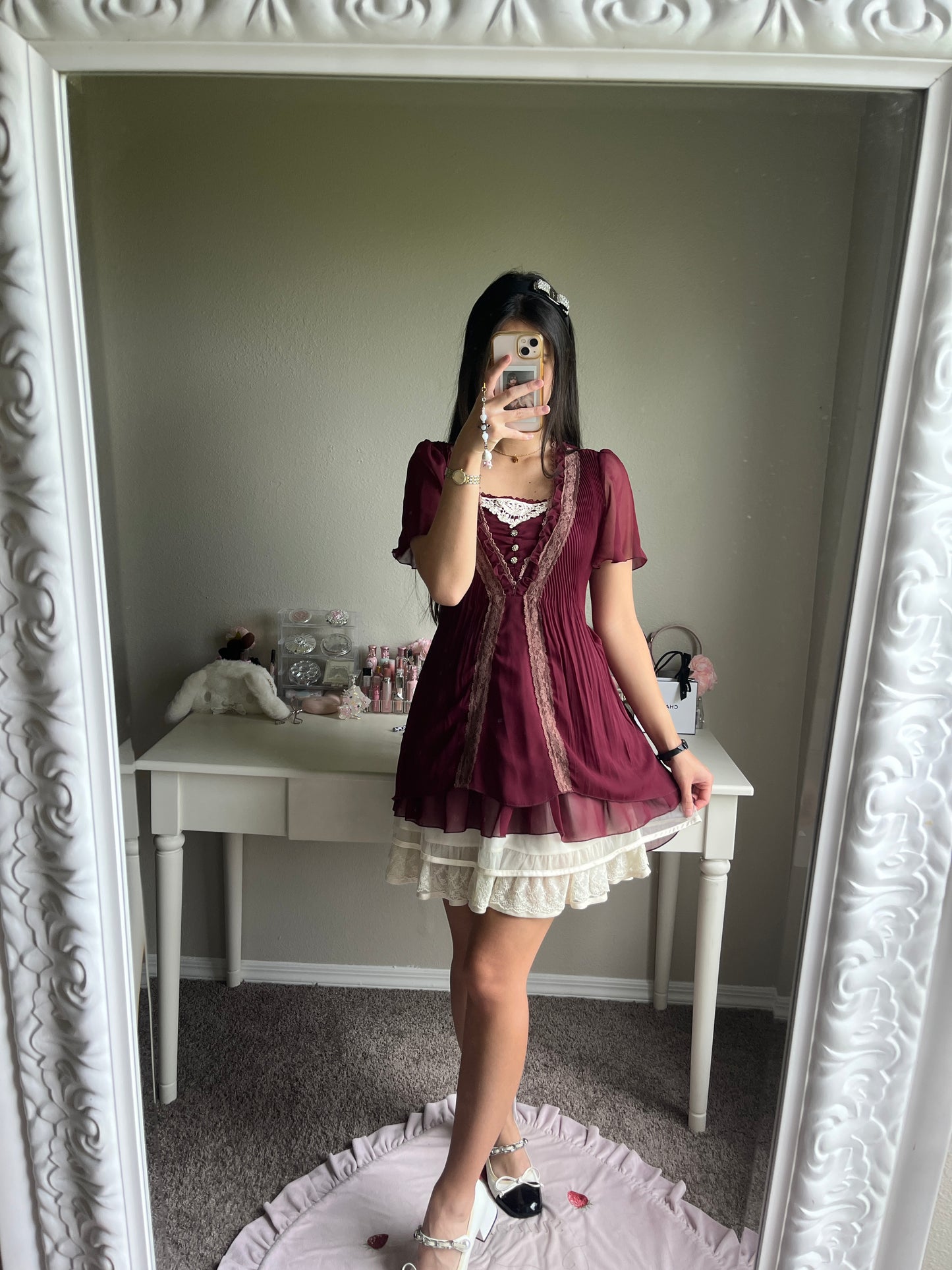axes femme wine red tunic