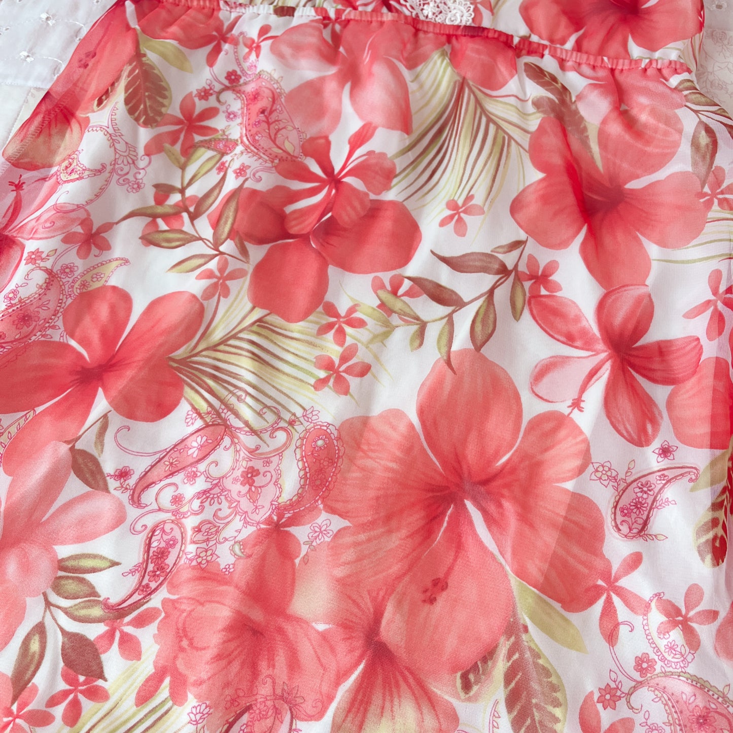 red summer hibiscus cami dress