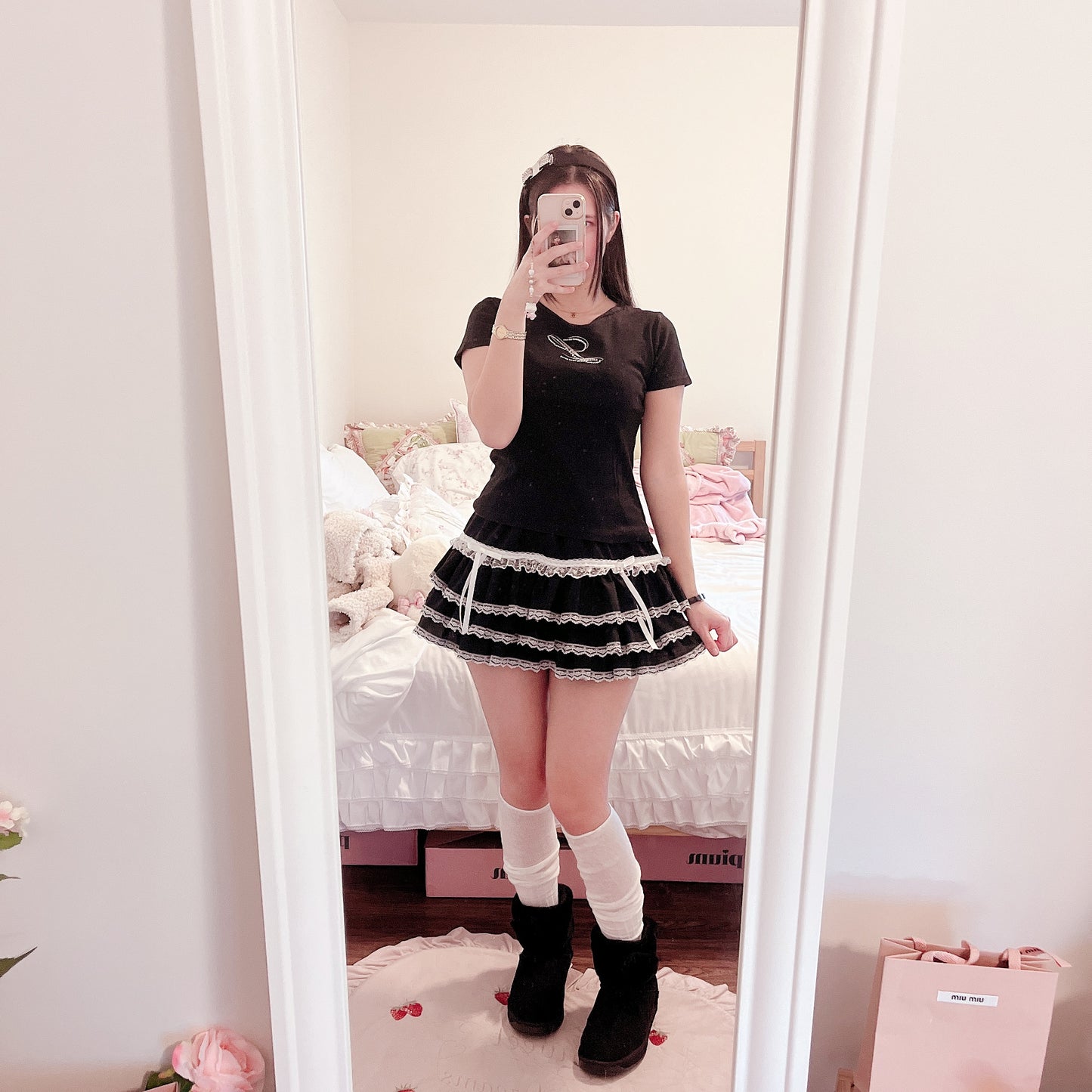 pendora black rhinestone top