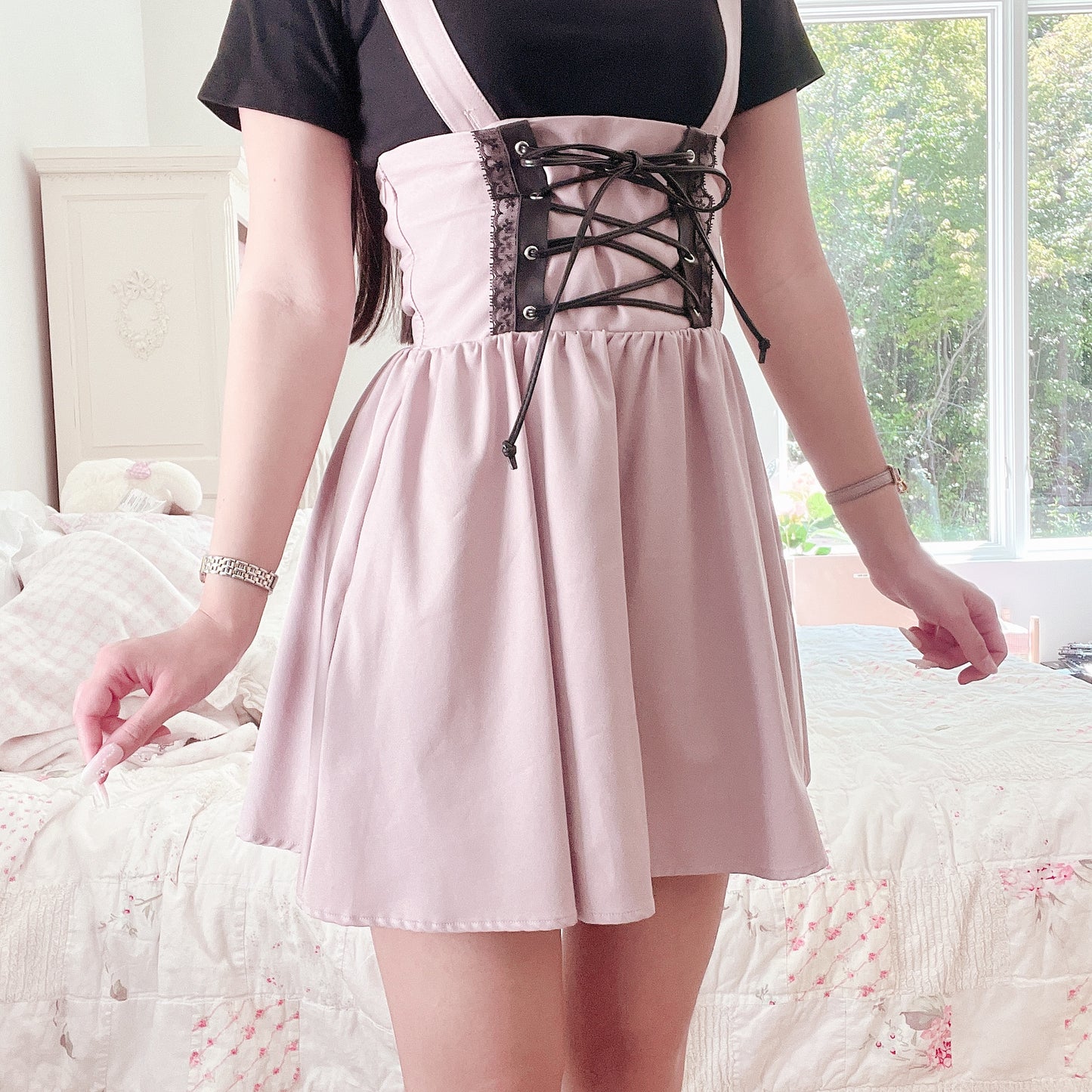 ank rouge mauve lace up jsk