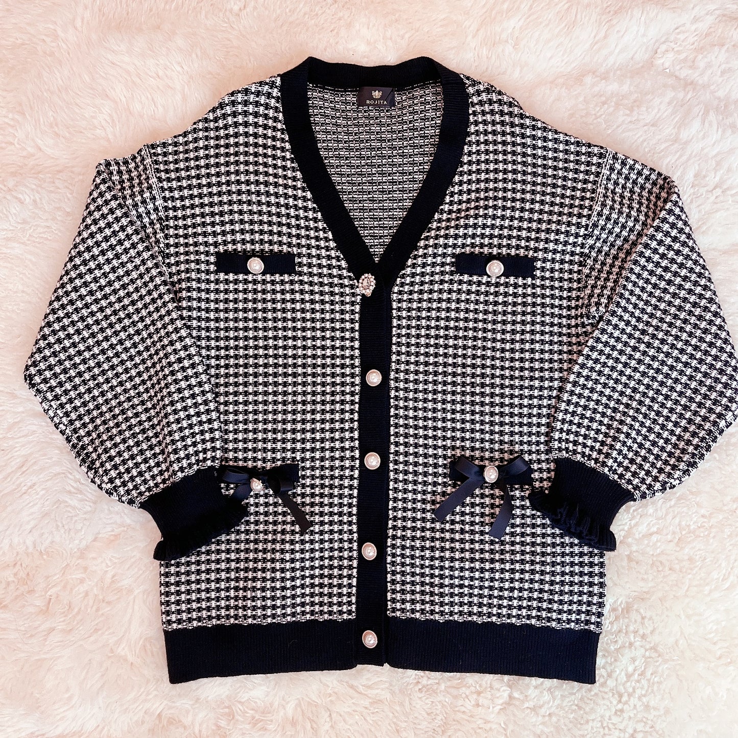 rojita houndstooth oversized cardigan