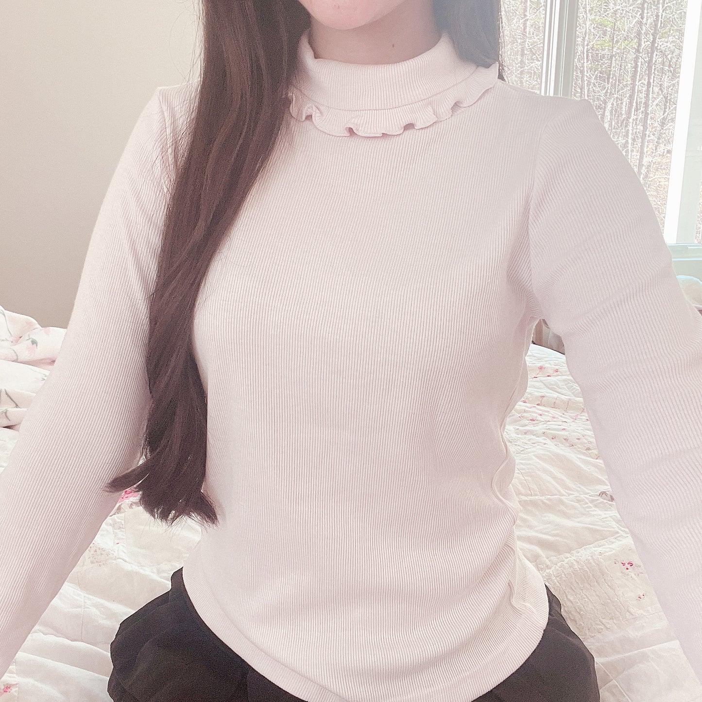 baby pink turtleneck