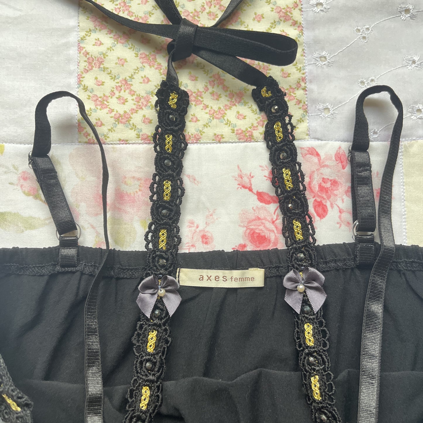 black gothic halter neck camisole