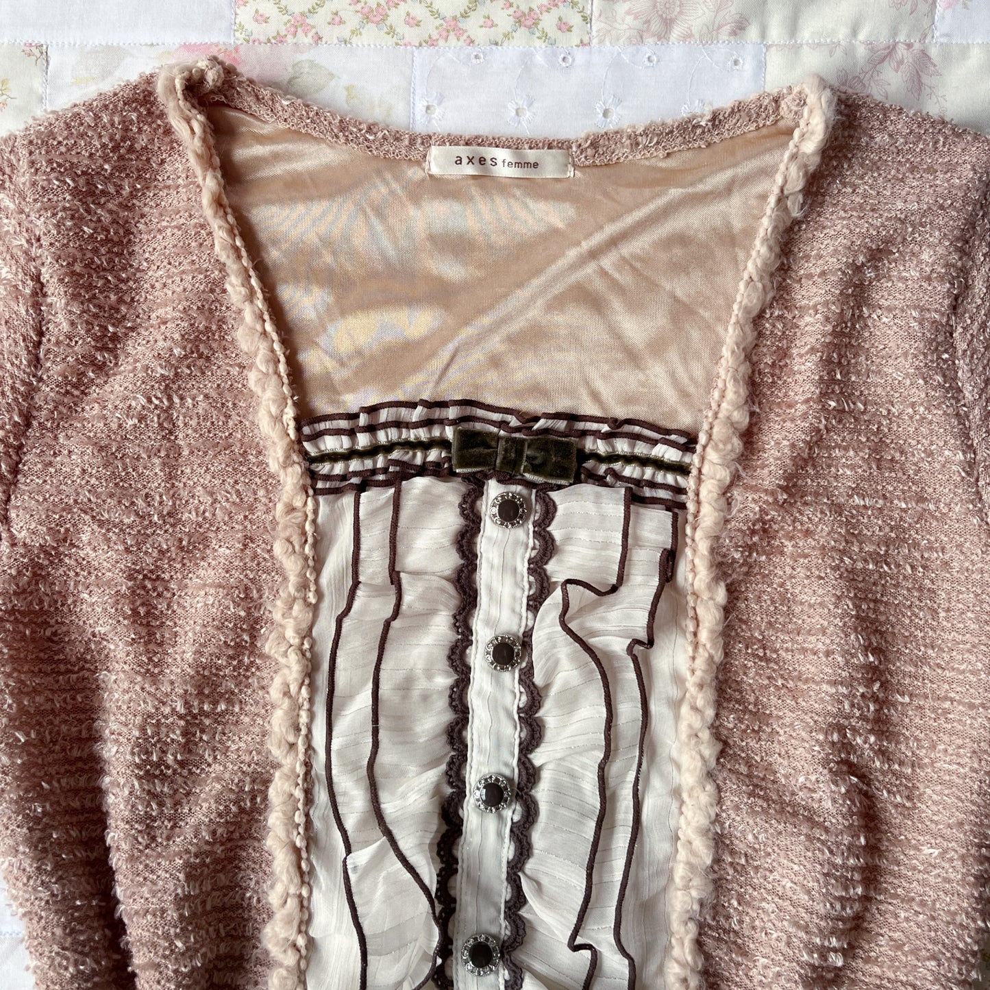 beige layered style shoujo top