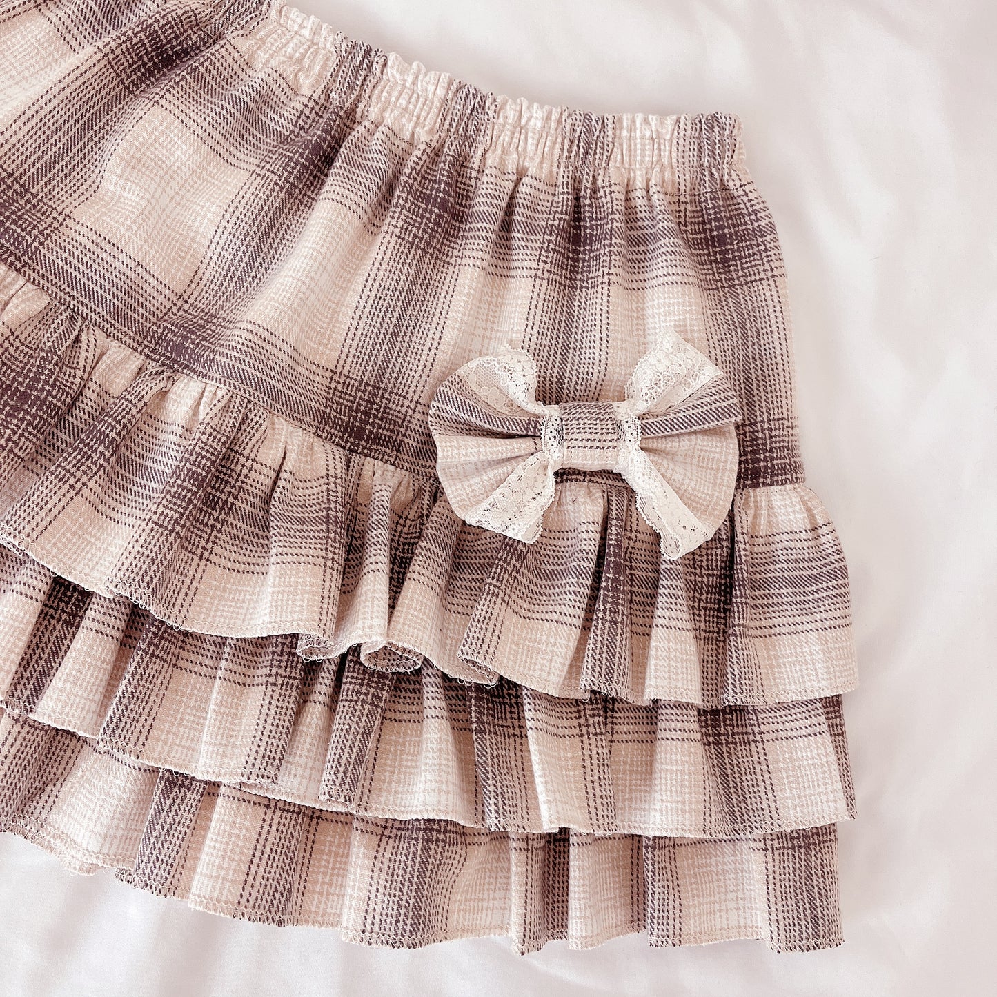 yamii sweet plaid skirt set