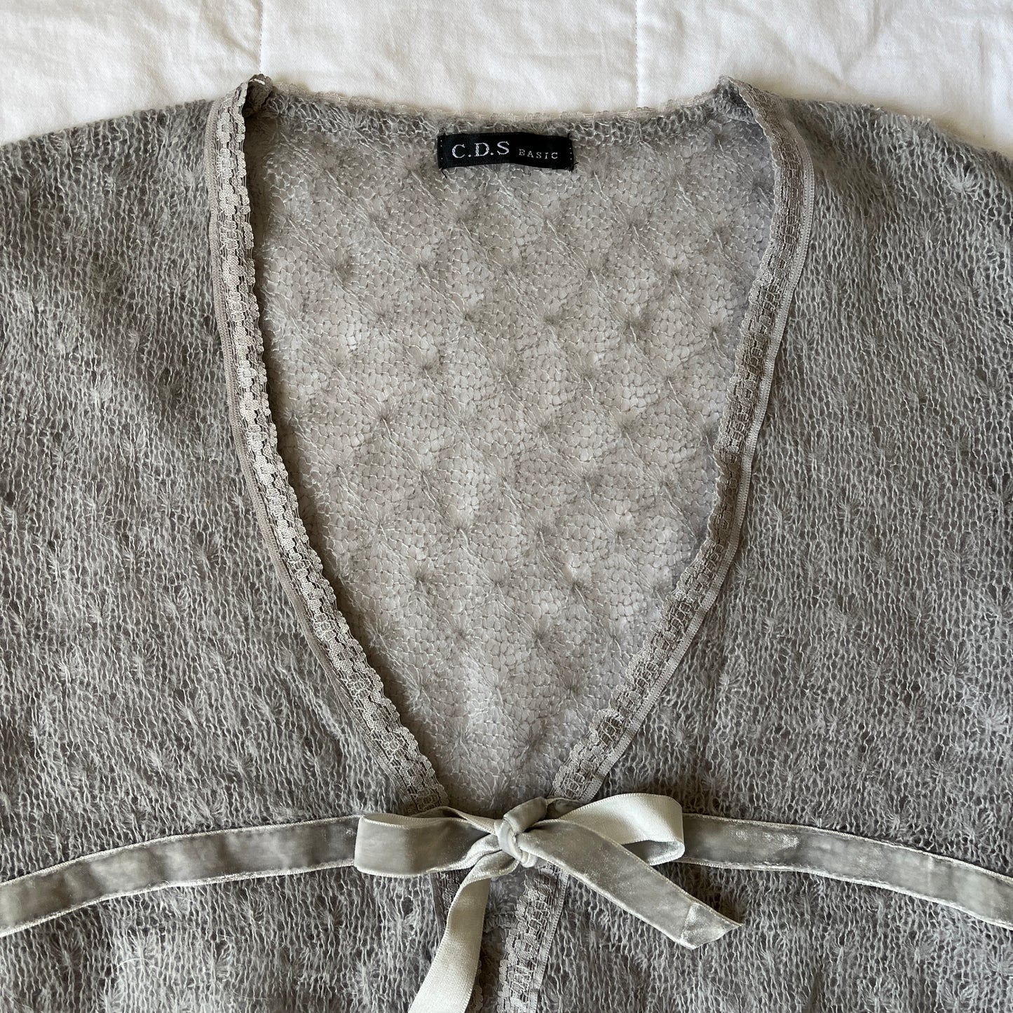 gray loose knit bolero