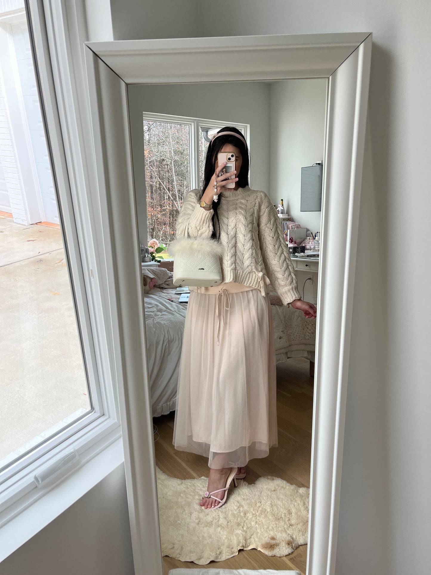 pink ballerina maxi skirt