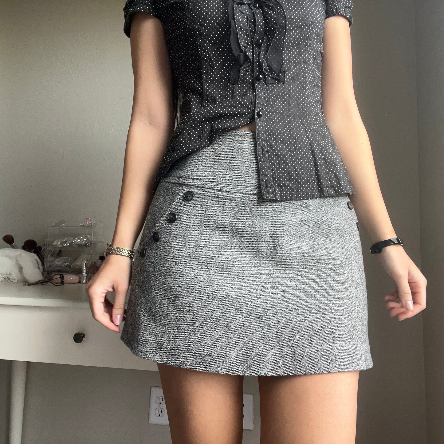 gray office siren skirt