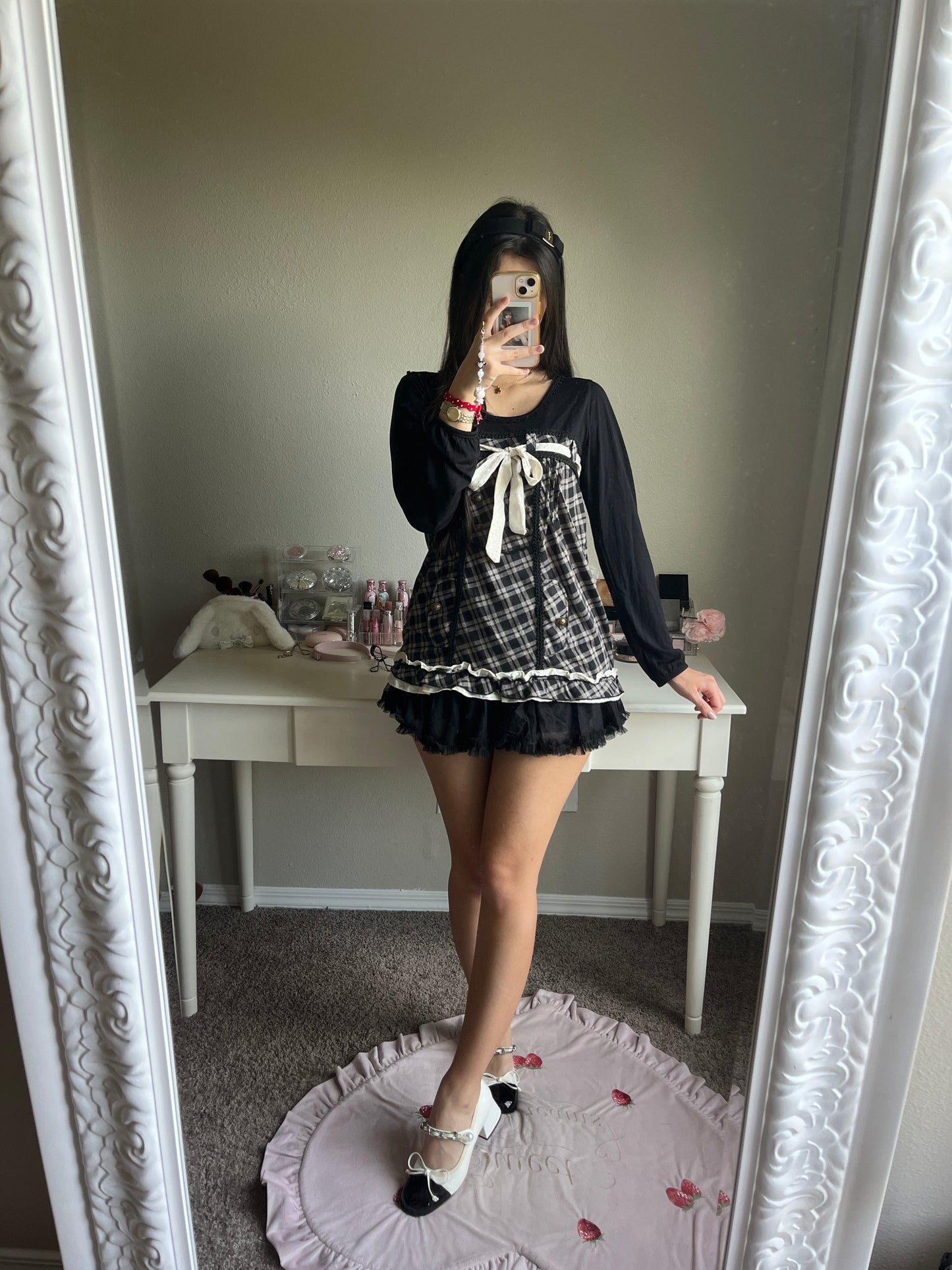 axes deep plum plaid blouse