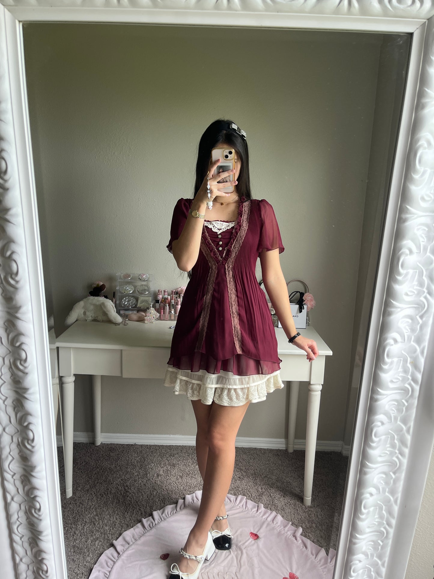 axes femme wine red tunic