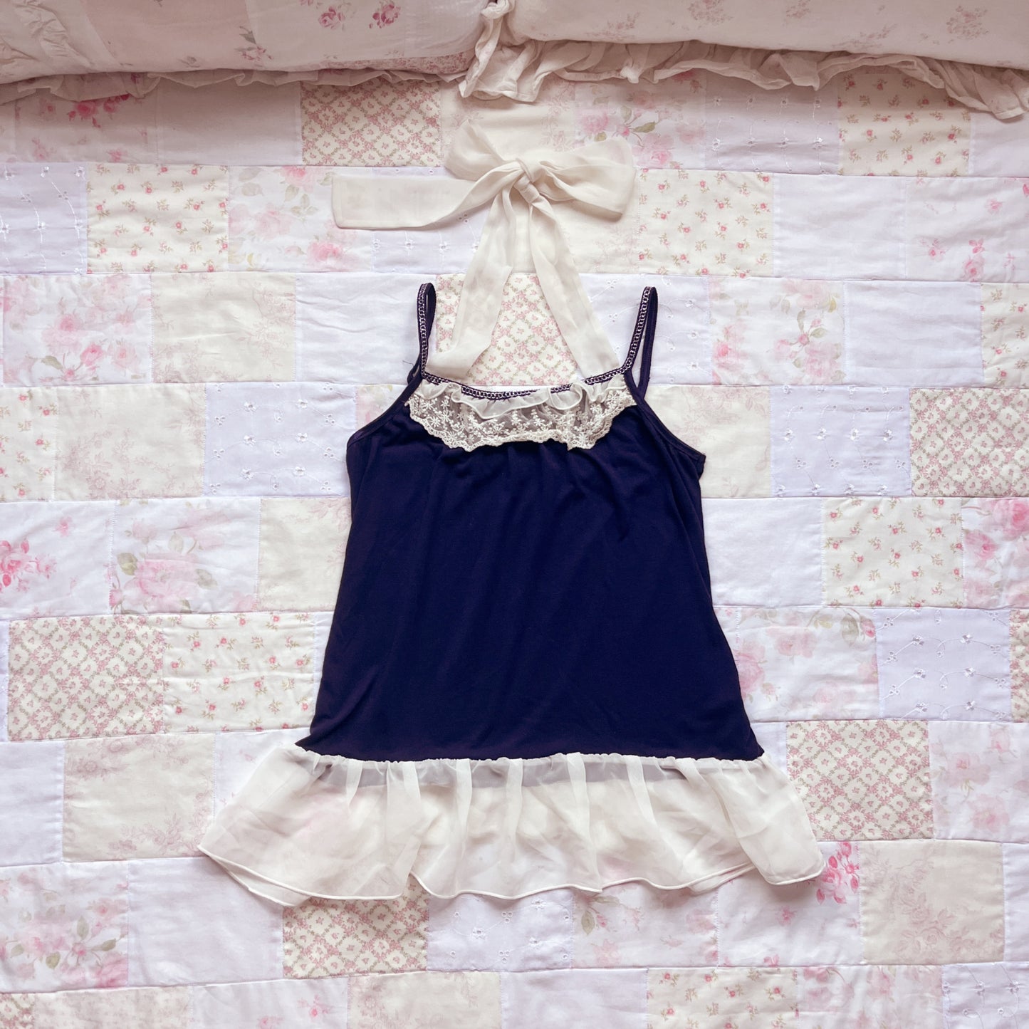 navy halter camisole