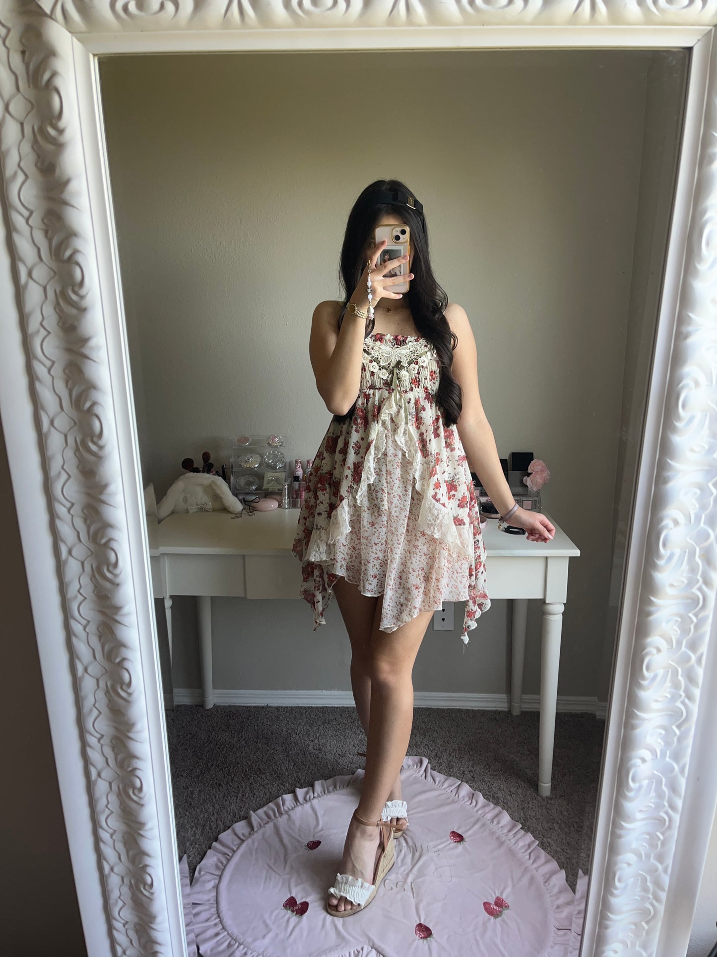 rose bouquet mini cami dress