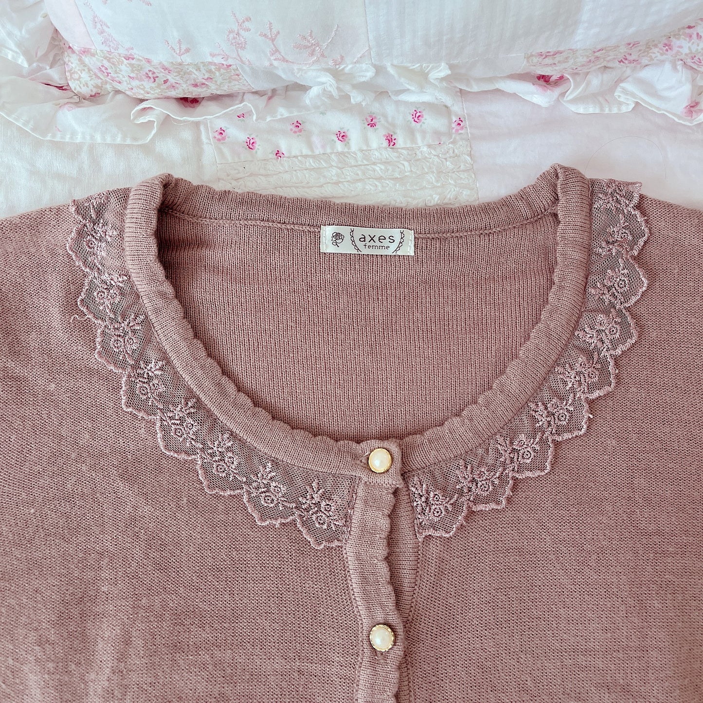 sweet ribbon accent cardigan