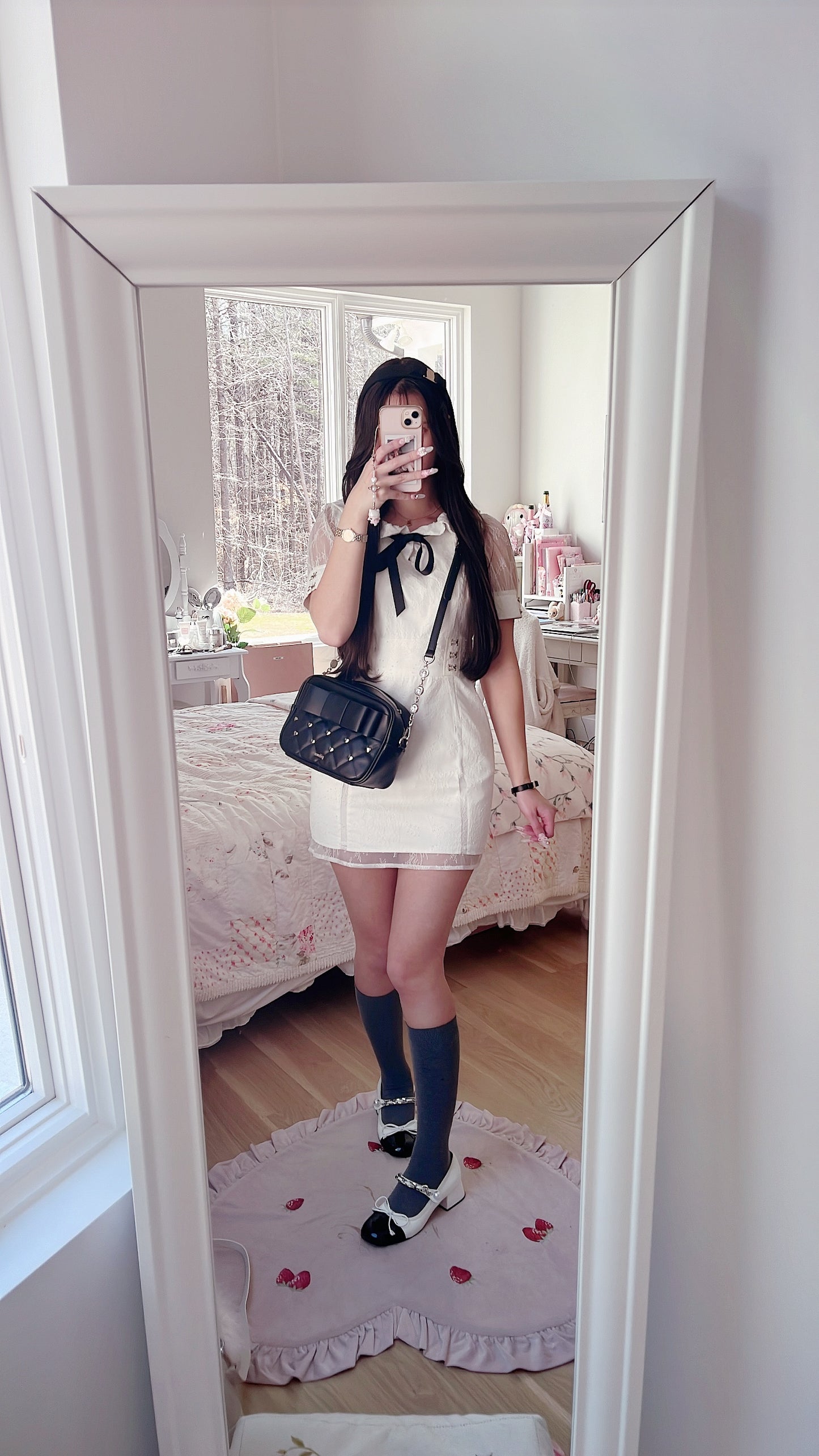 melt the lady white lace overlay dress