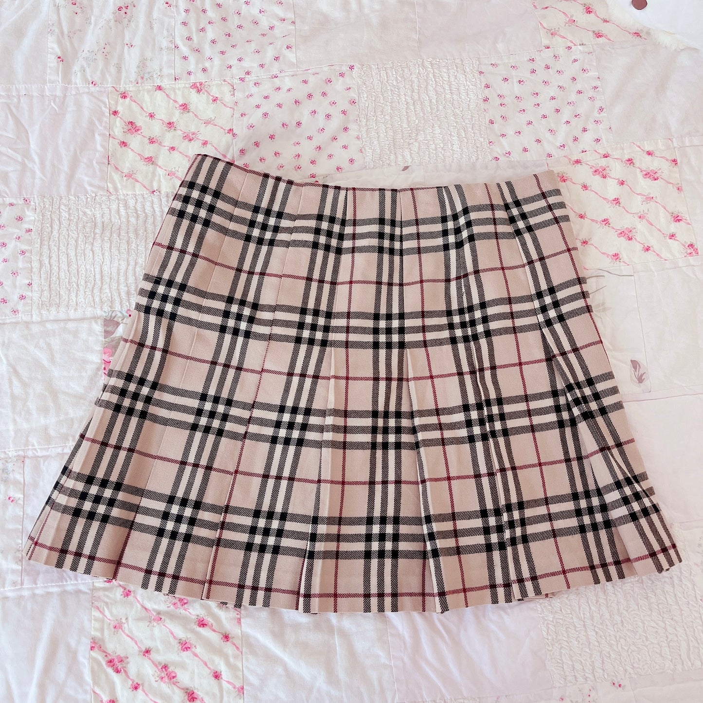 burberry blue label iconic plaid skirt
