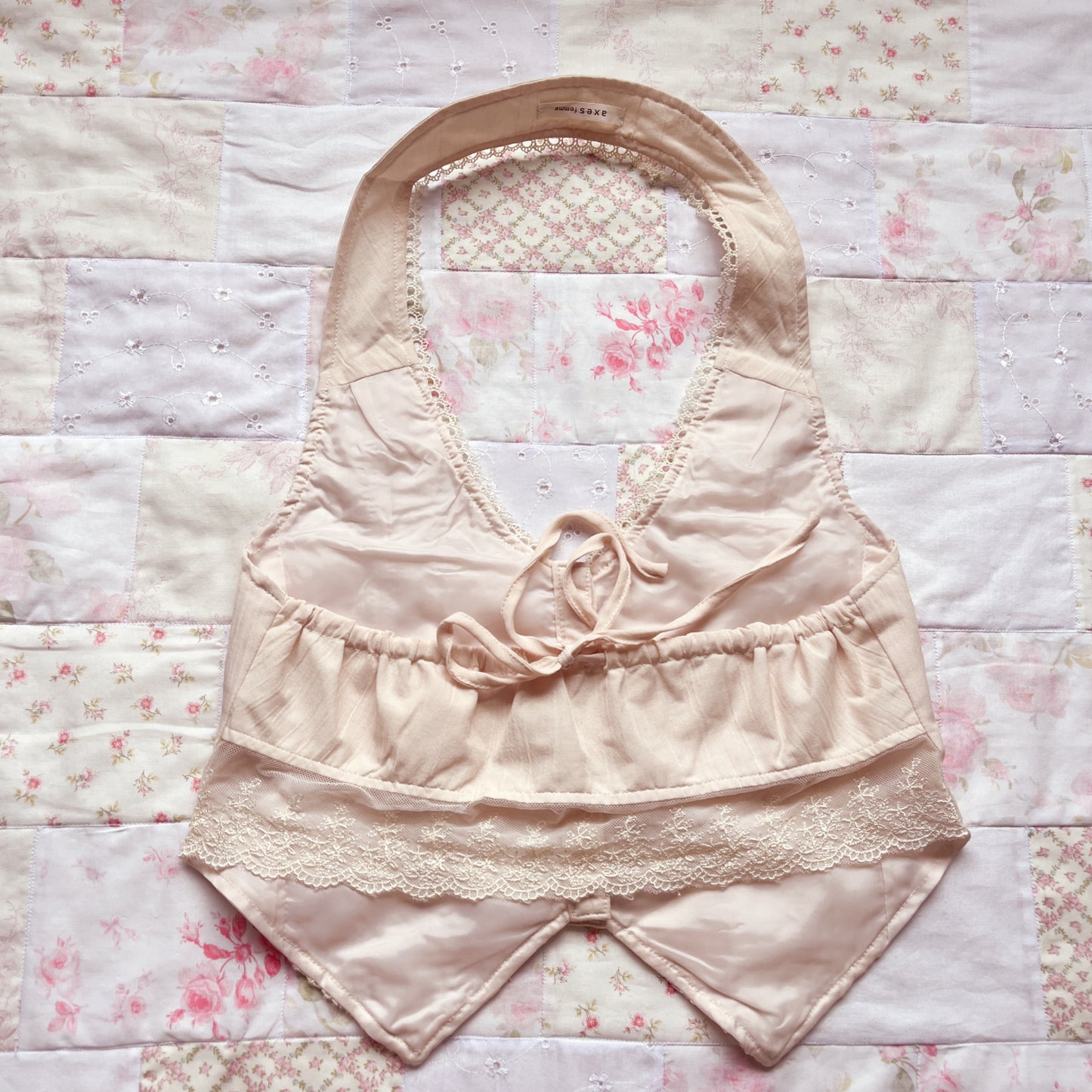 axes femme cream halter vest