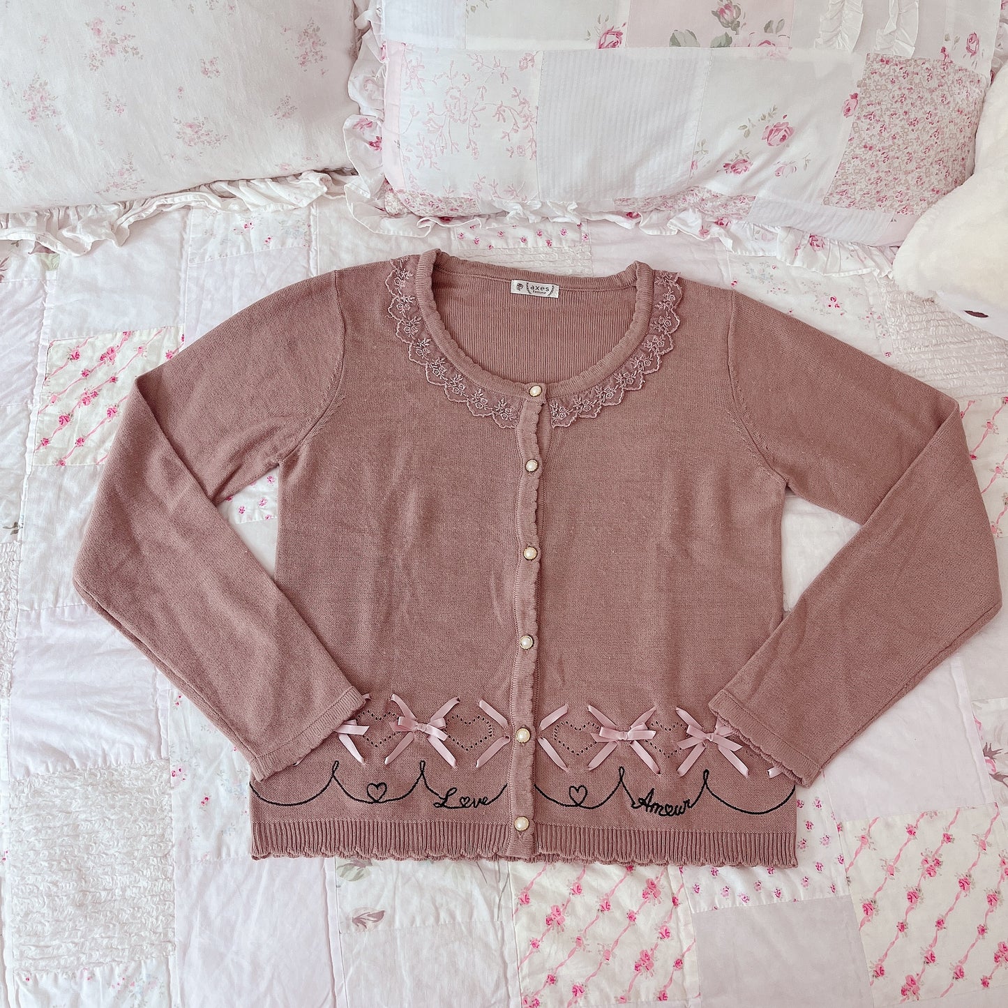 sweet ribbon accent cardigan
