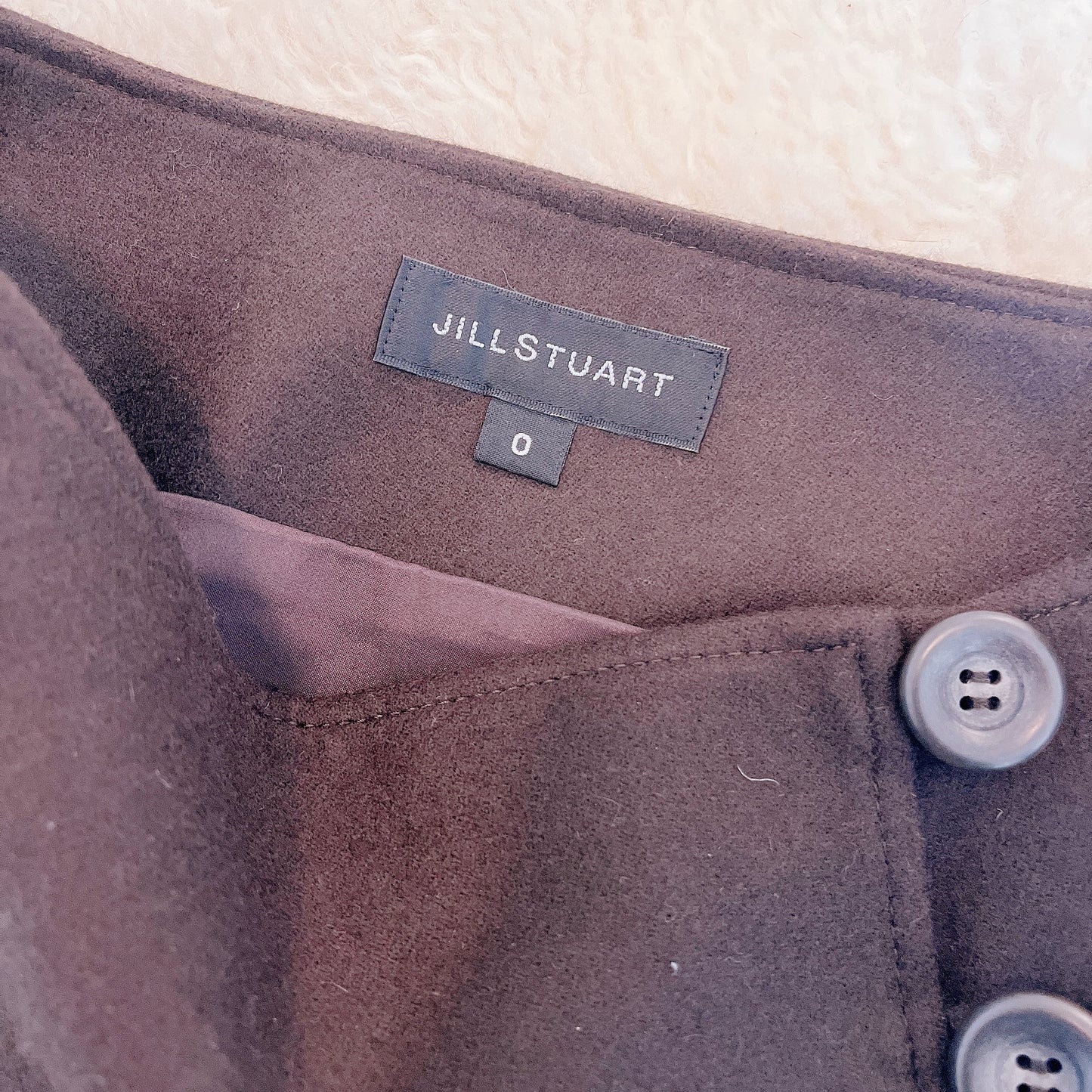 jill stuart brown pleated mini skirt