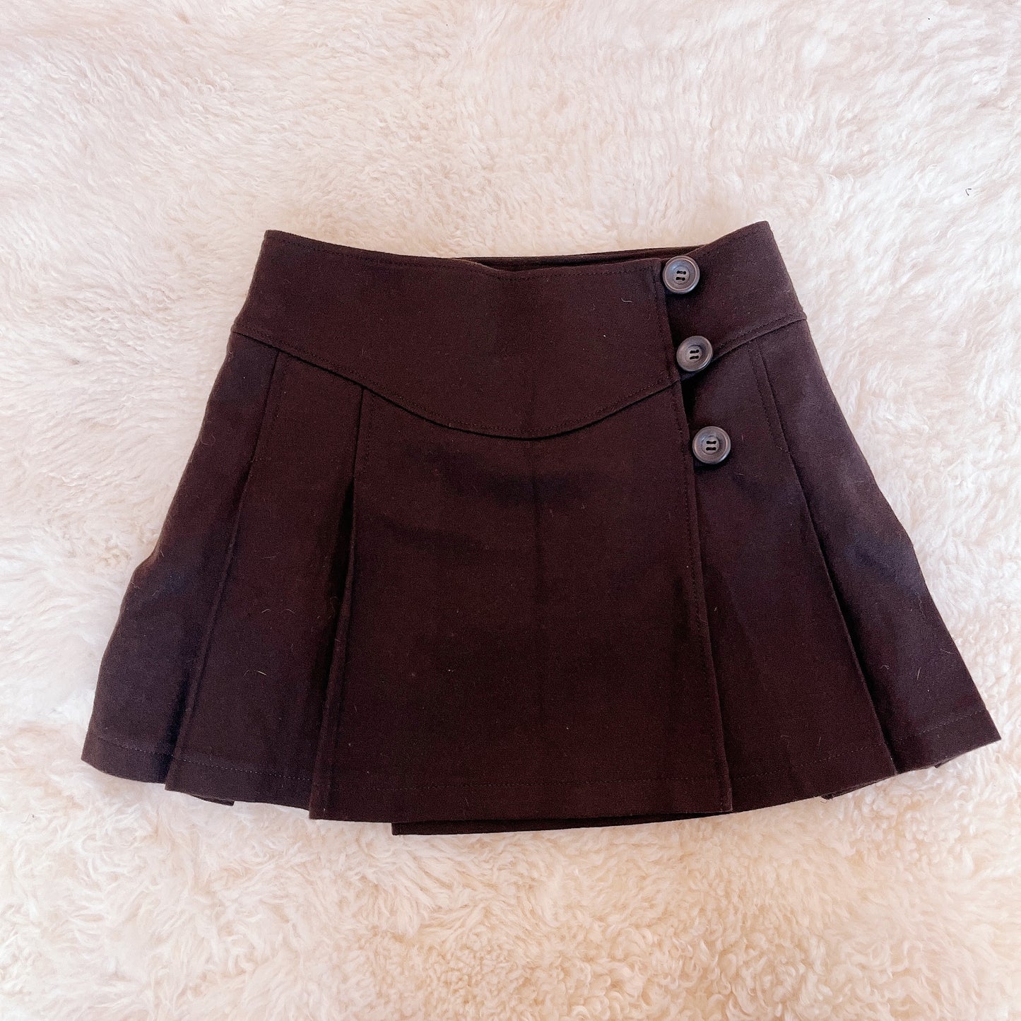 jill stuart brown pleated mini skirt