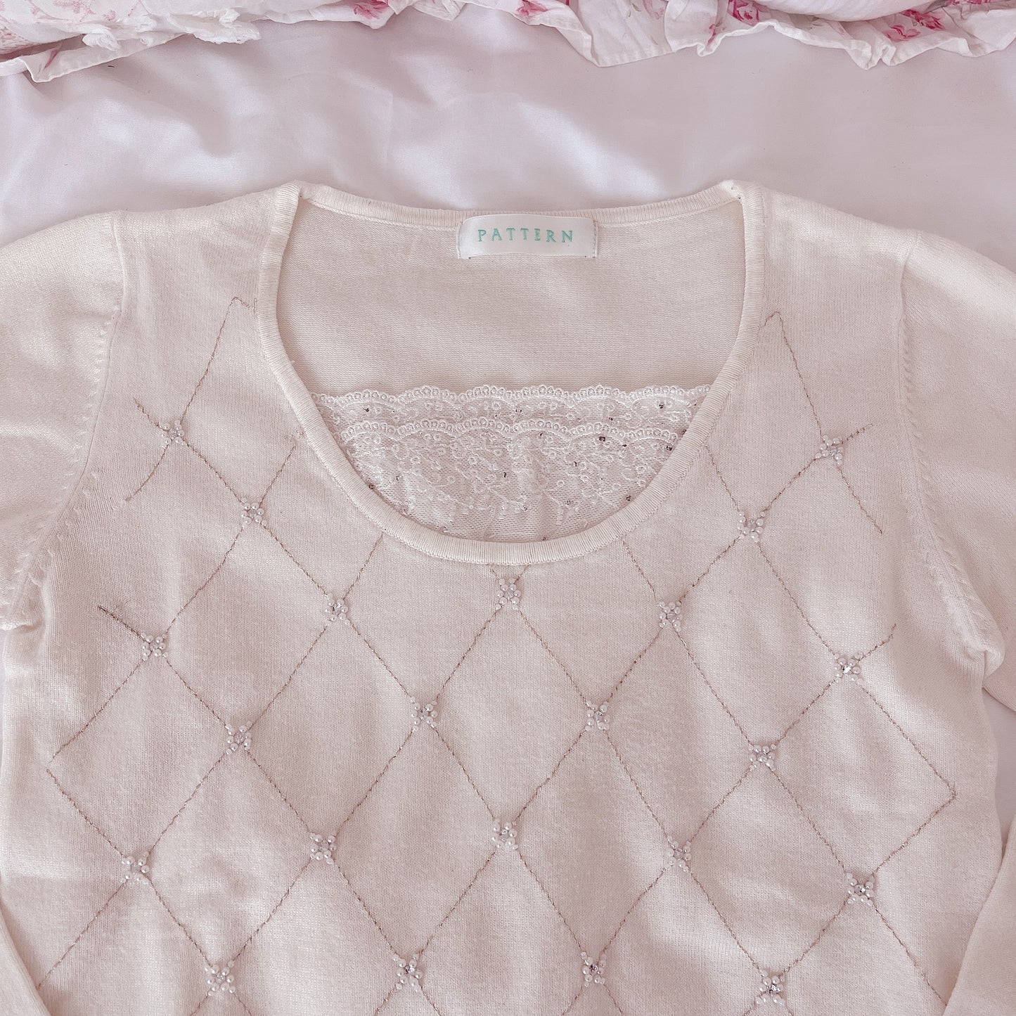ivory and gold milkmaid knit
