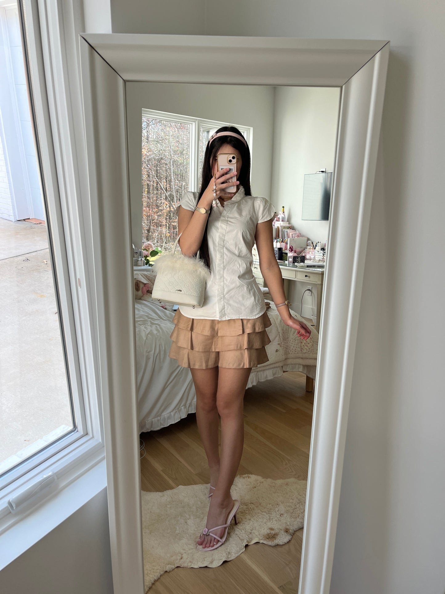 lace back button down