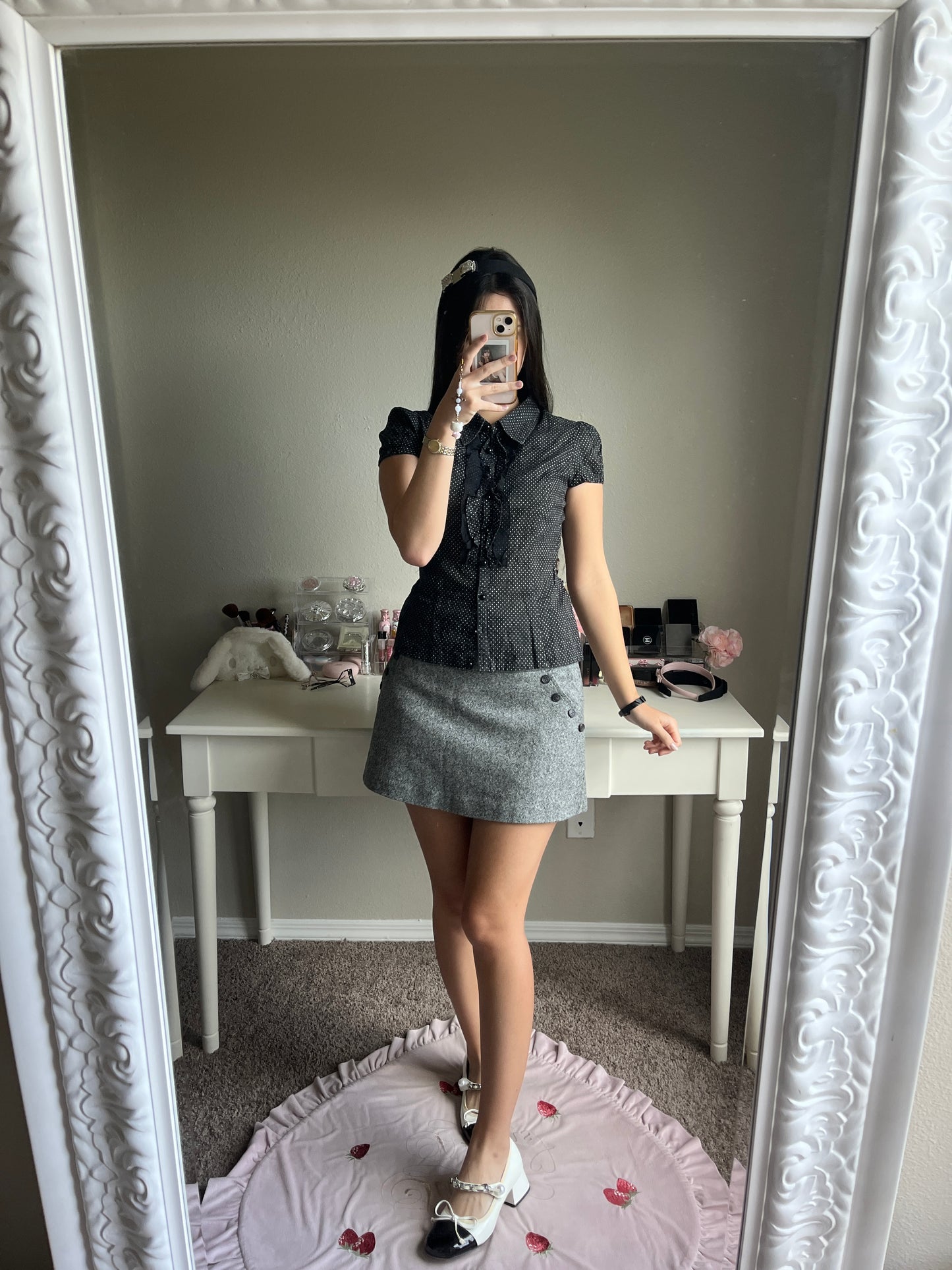 gray office siren skirt