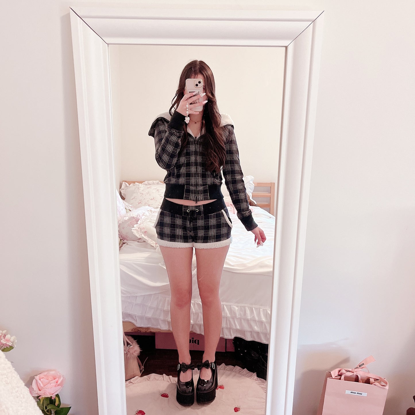 aimerfeel plaid roomwear set